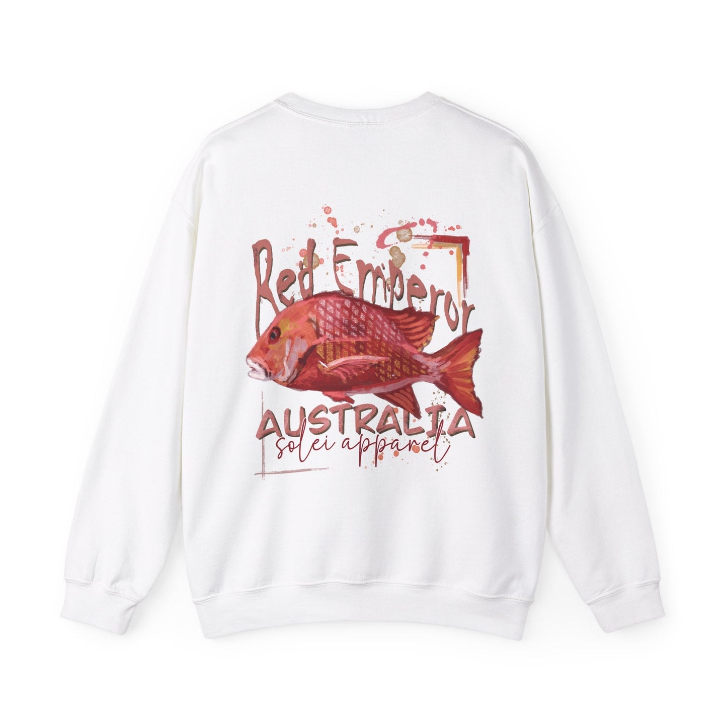 Crewneck Jumper - Hand drawn Australian Red Emperor Fish Design - Solei Designs