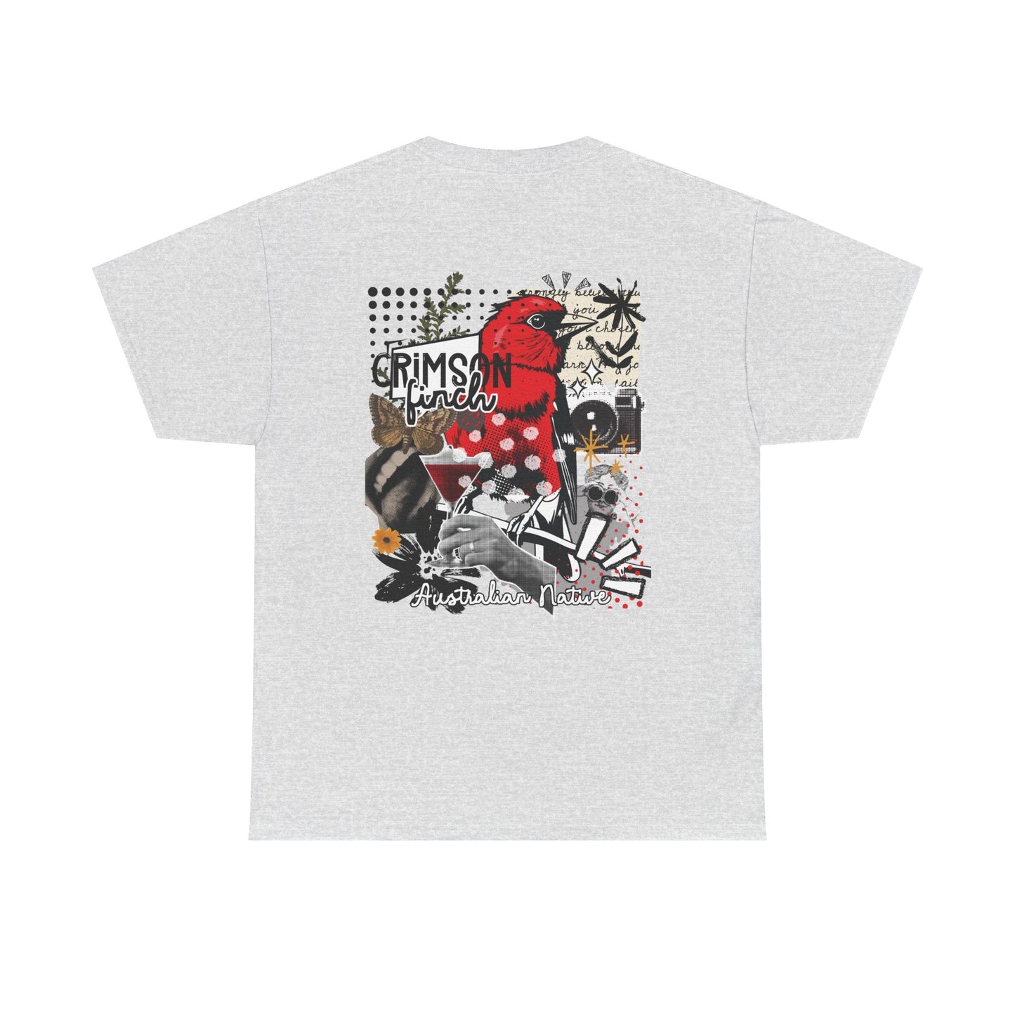Crimson Finch Australian native species custom T Shirt - Solei Designs