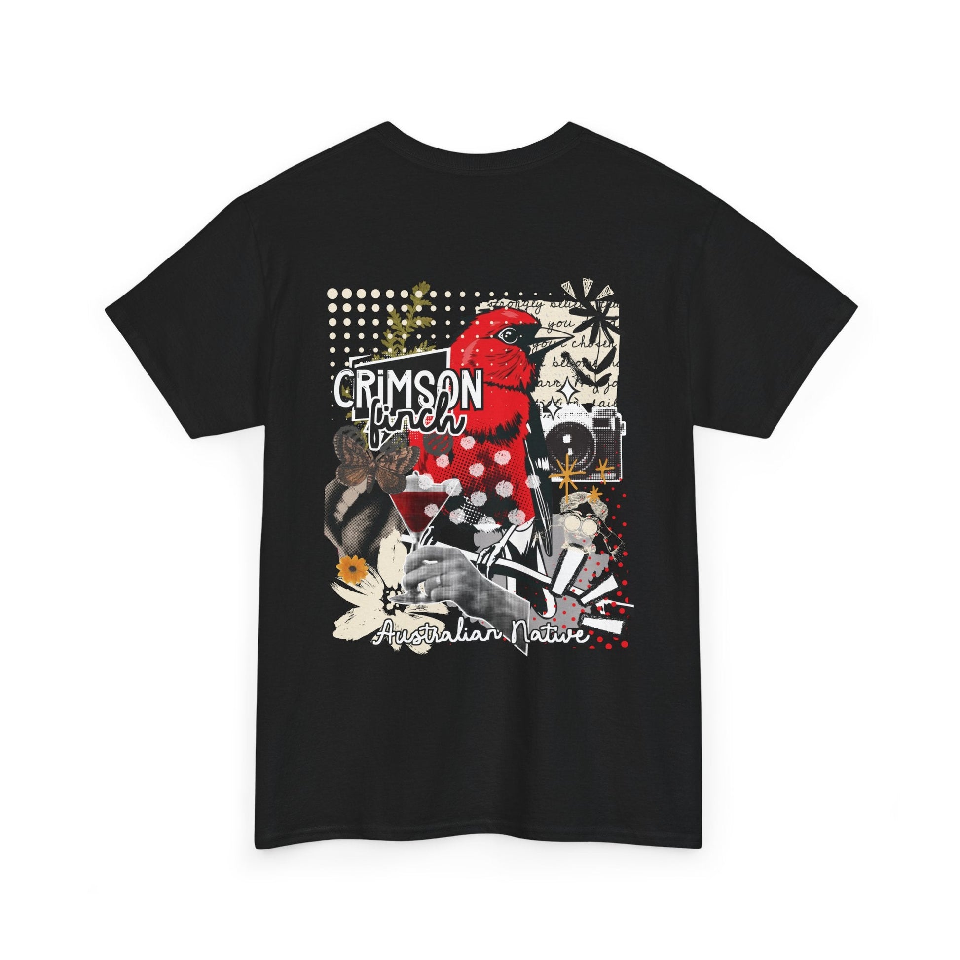 Crimson Finch Australian native species custom T Shirt - Solei Designs