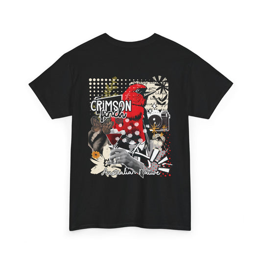 Crimson Finch Australian native species custom T Shirt - Solei Designs