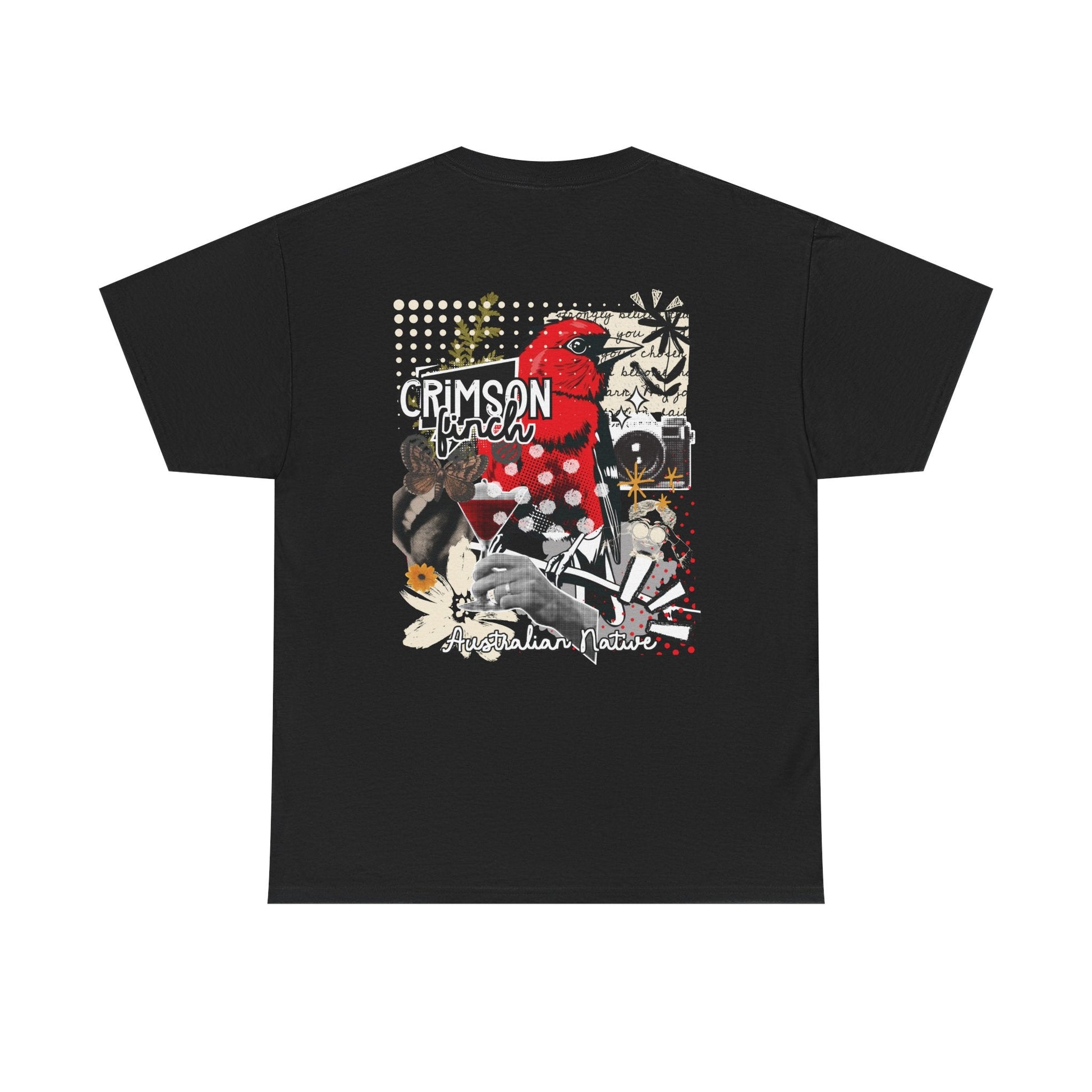 Crimson Finch Australian native species custom T Shirt - Solei Designs