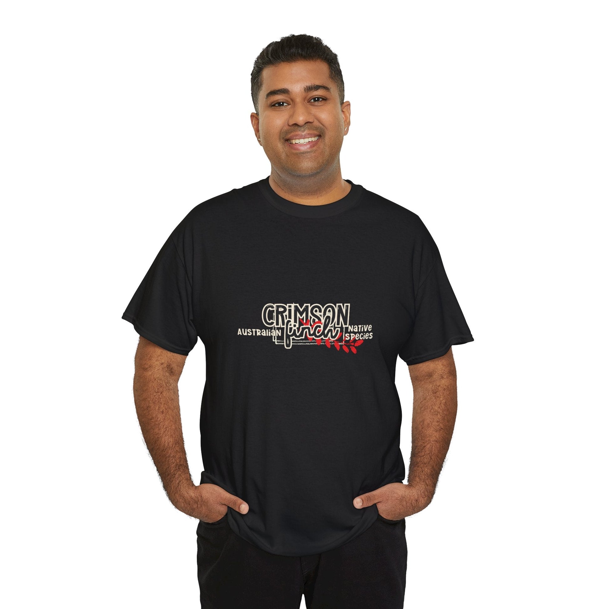 Crimson Finch Australian native species custom T Shirt - Solei Designs