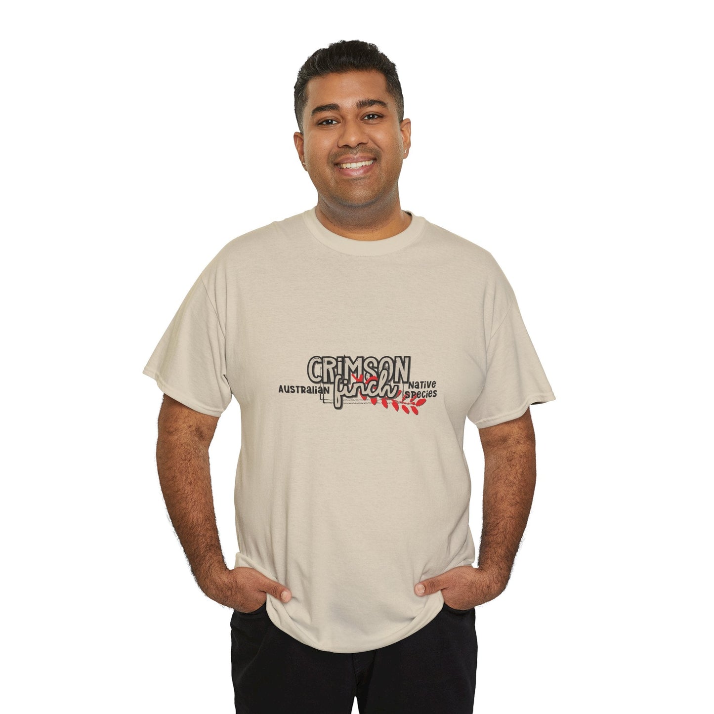 Crimson Finch Australian native species custom T Shirt - Solei Designs