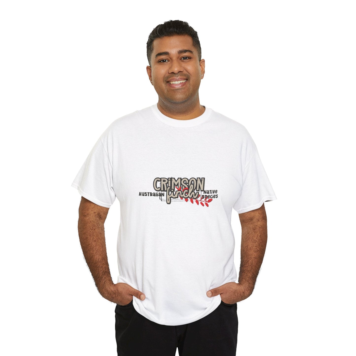 Crimson Finch Australian native species custom T Shirt - Solei Designs