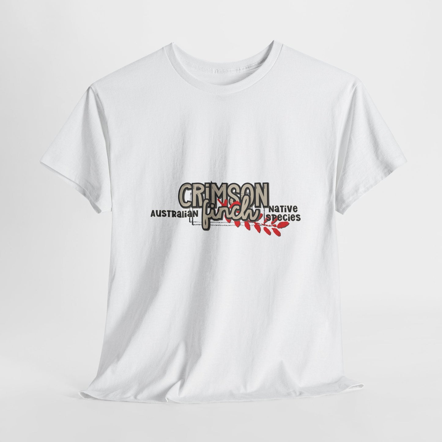 Crimson Finch Australian native species custom T Shirt - Solei Designs