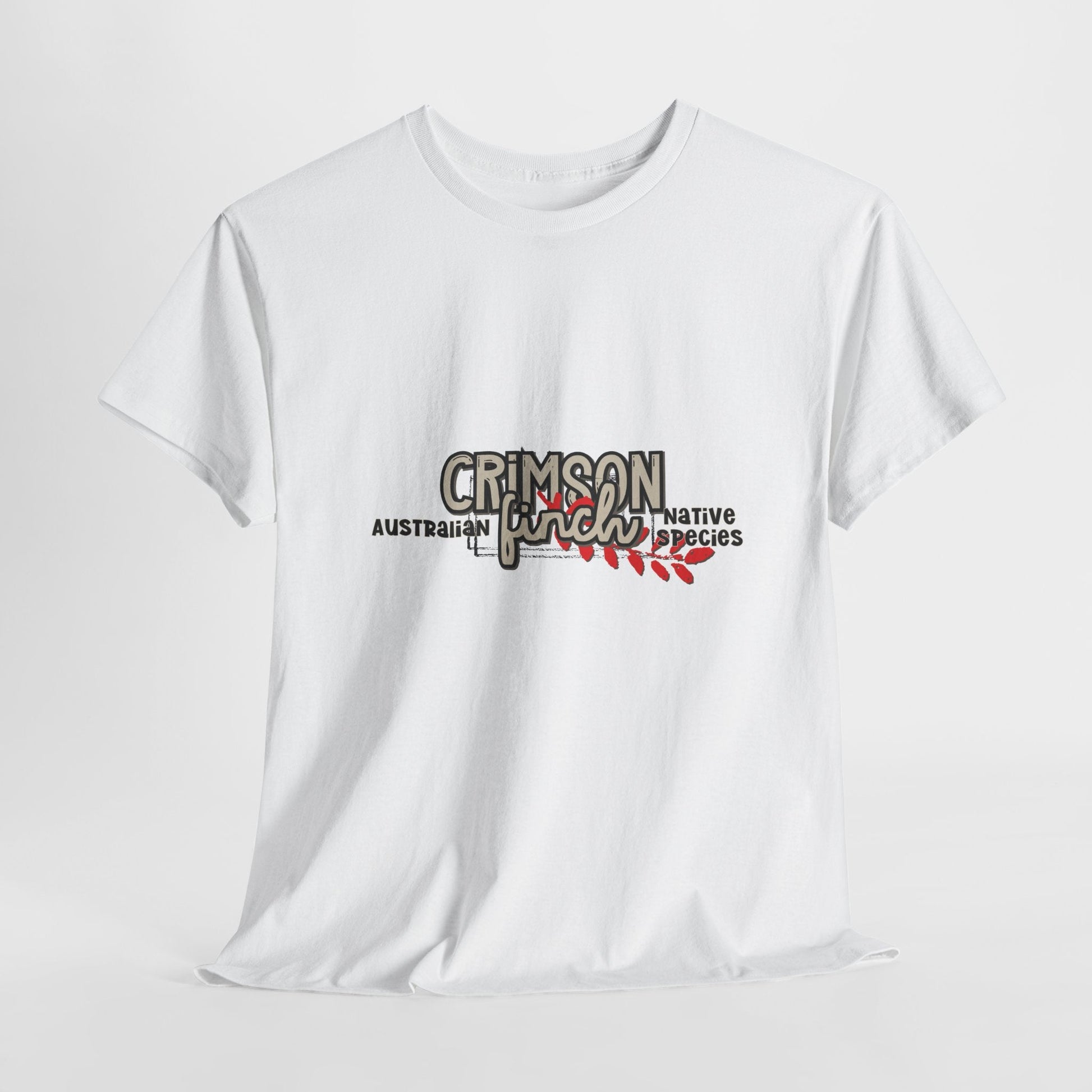 Crimson Finch Australian native species custom T Shirt - Solei Designs