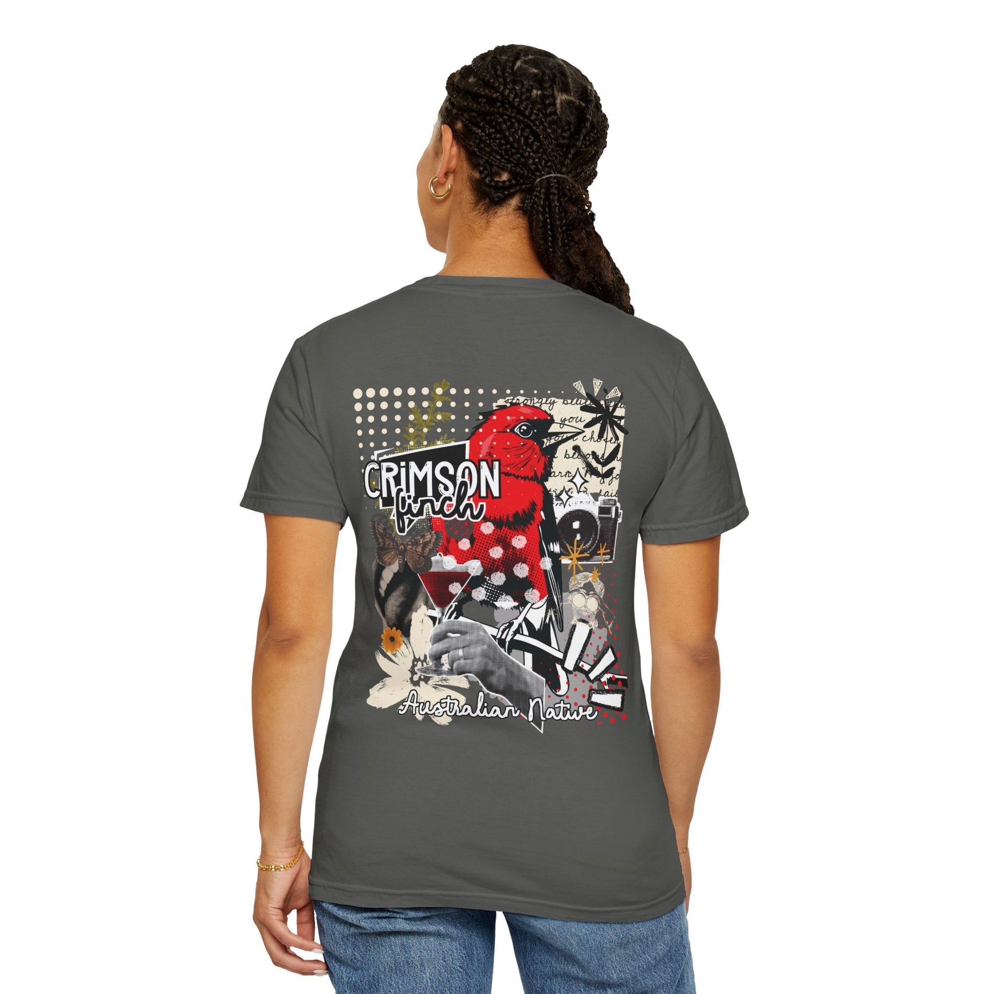 Crimson Finch Australian native species T Shirt - Solei Designs