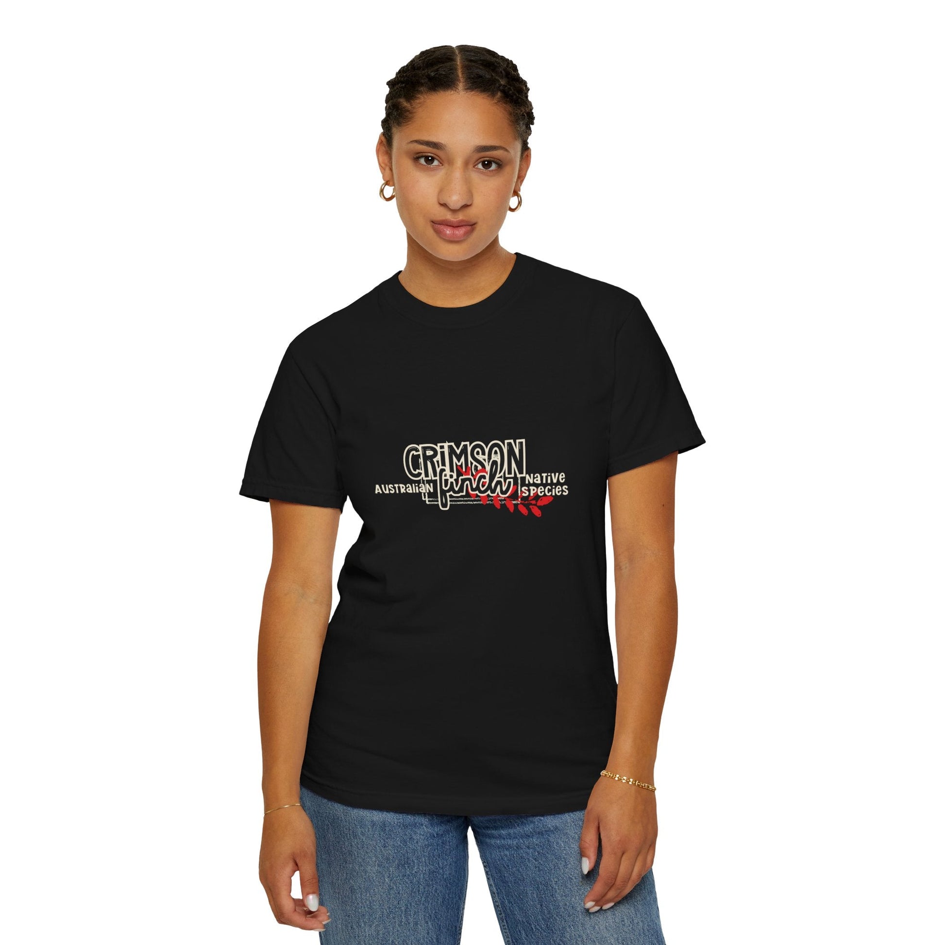 Crimson Finch Australian native species T Shirt - Solei Designs