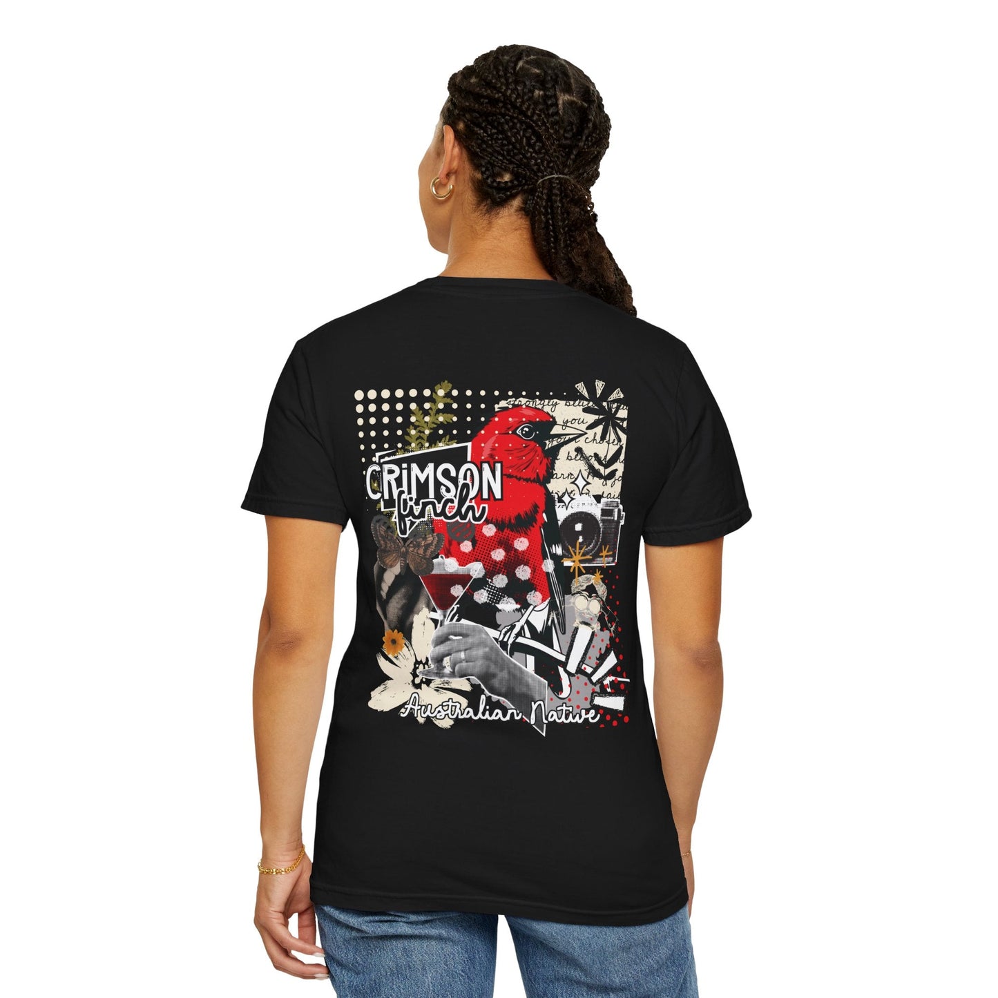 Crimson Finch Australian native species T Shirt - Solei Designs
