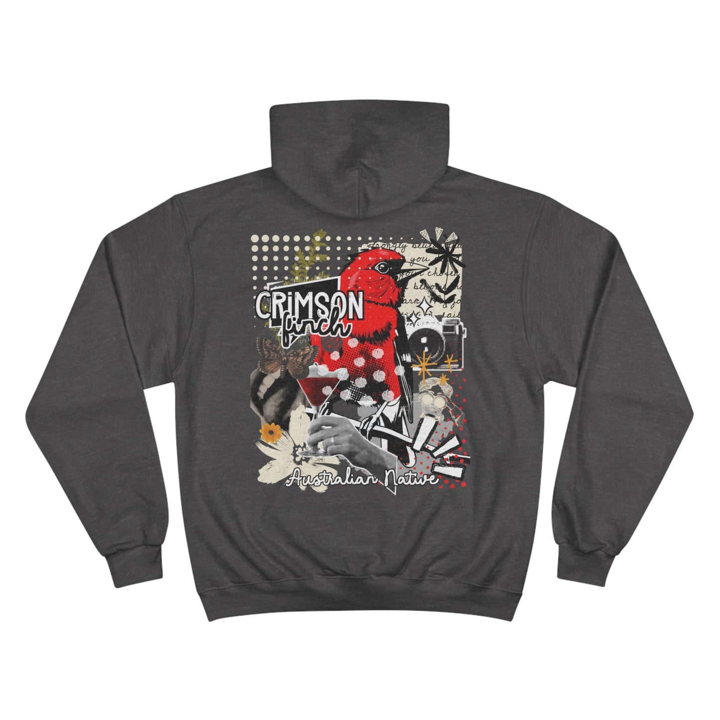 Crimson Finch Champion Hoodie - Australian Nature Inspired Design - Solei Designs