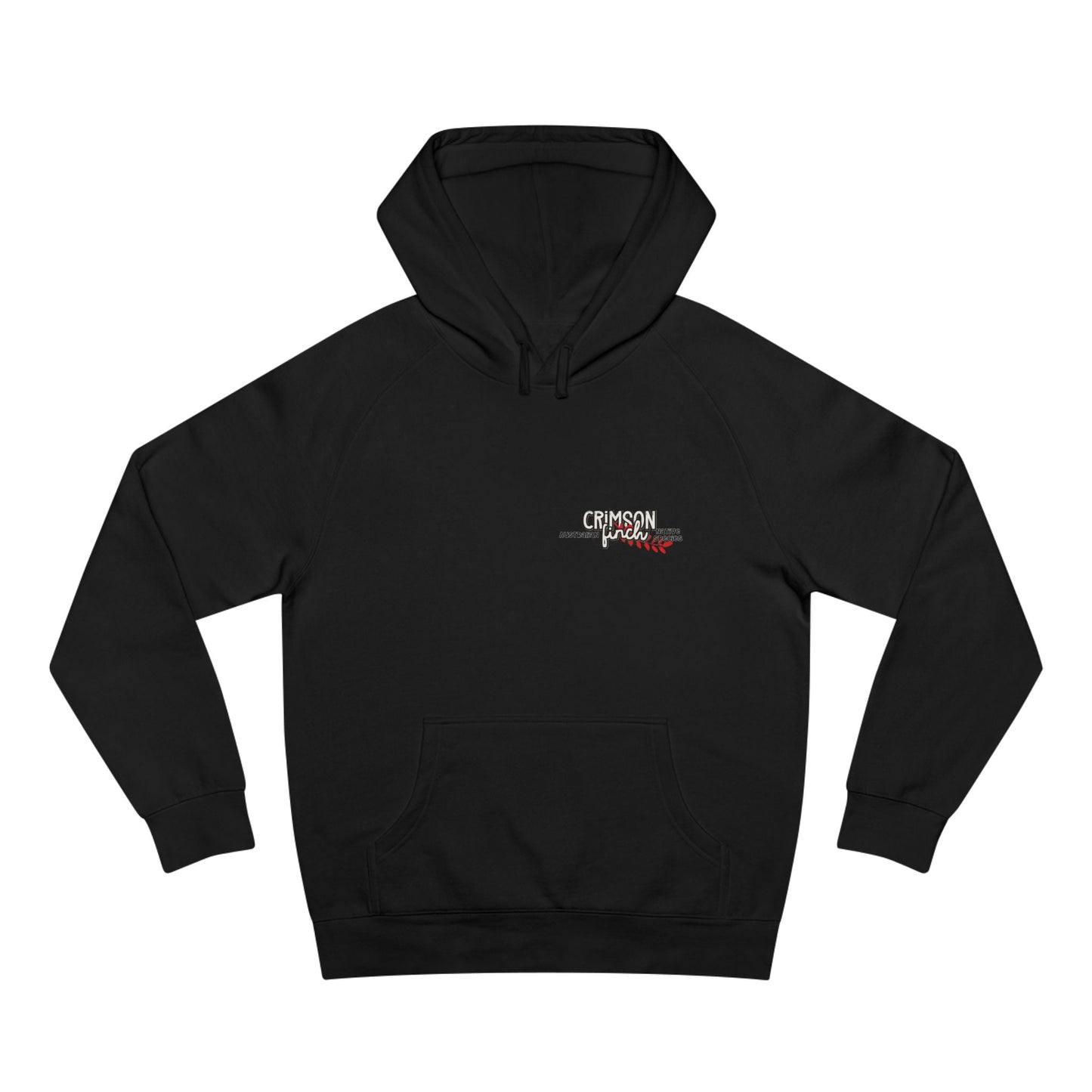 Crimson Finch Native Australian custom design - Women's luxurious soft hoodie - Solei Designs