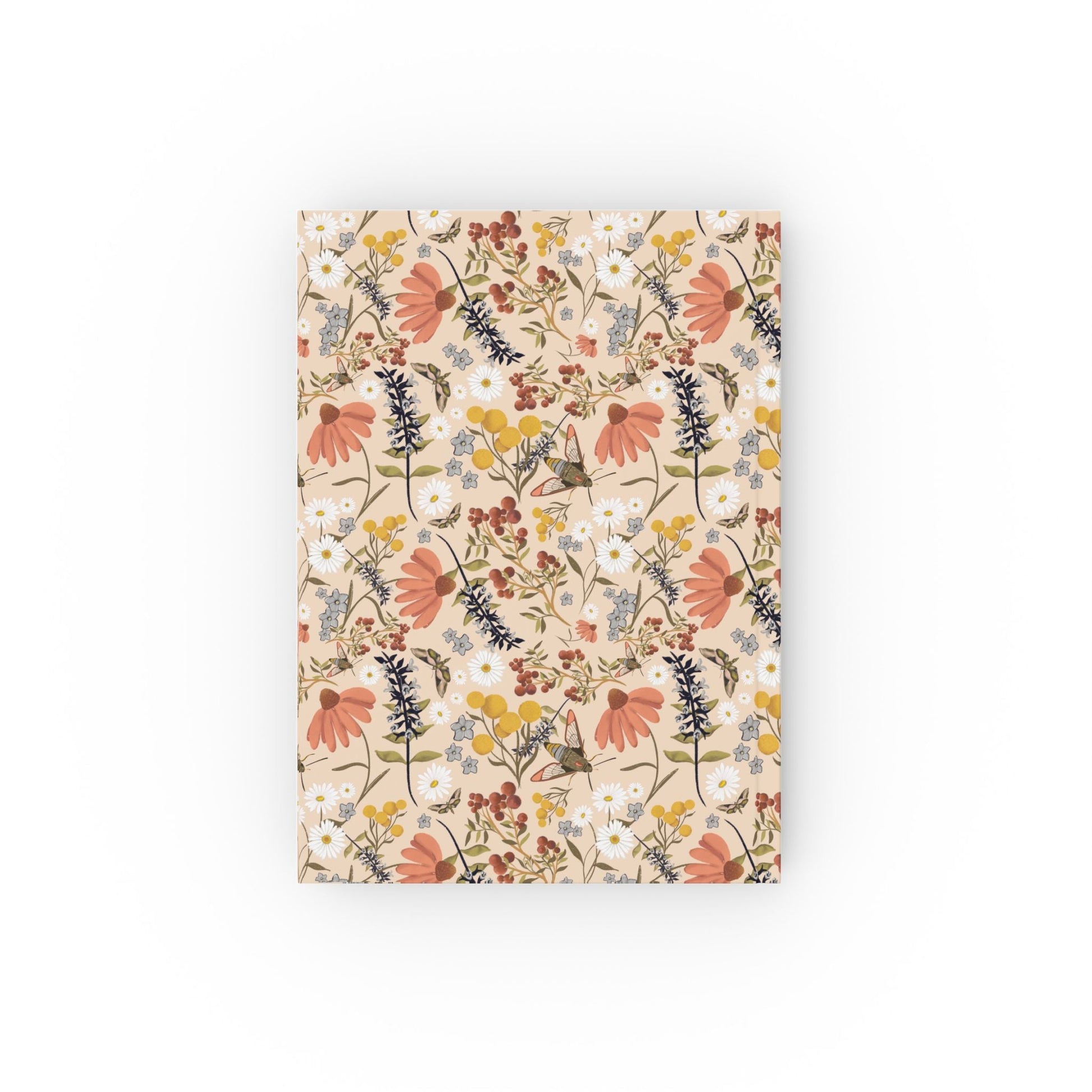 Custom Personalised daily gratitude journal - Hand drawn pattern whimsical wildflowers - Solei Designs