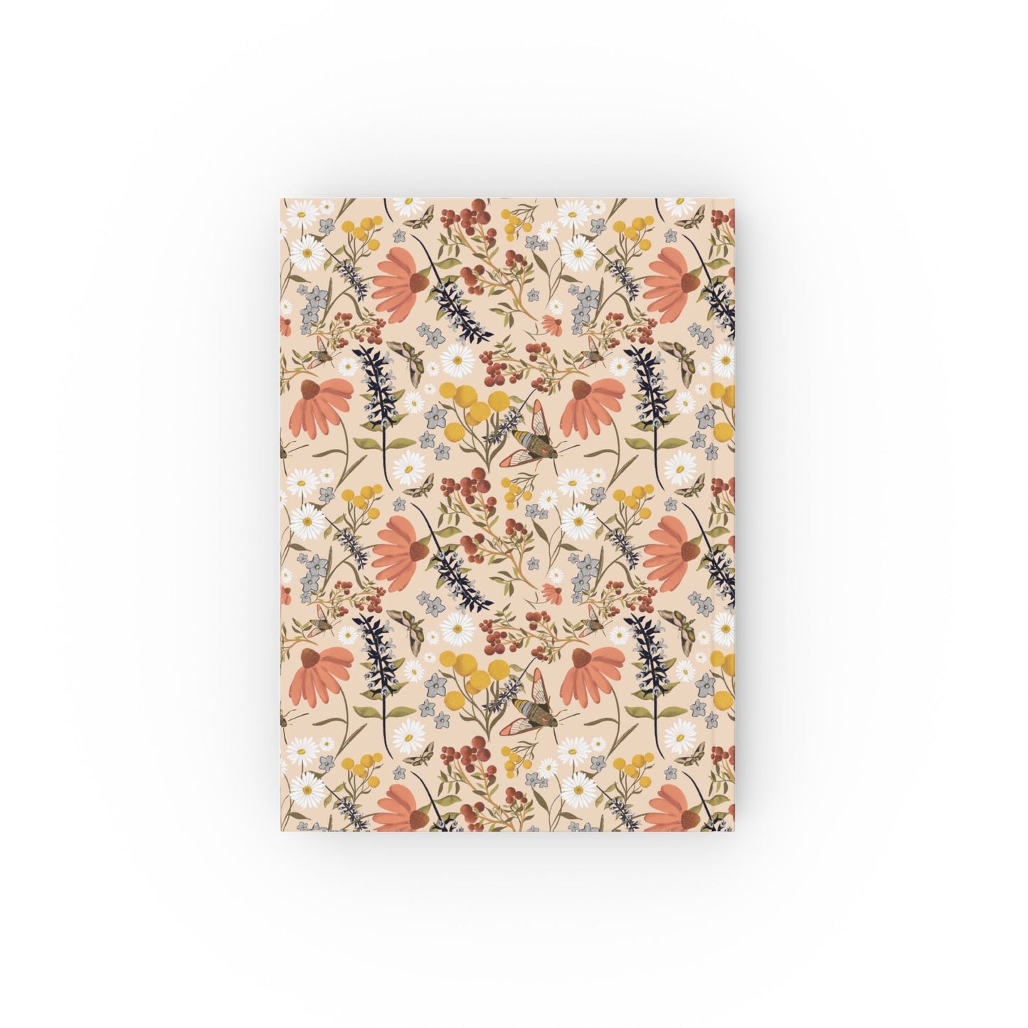 Custom Personalised daily gratitude journal - Hand drawn pattern whimsical wildflowers - Solei Designs