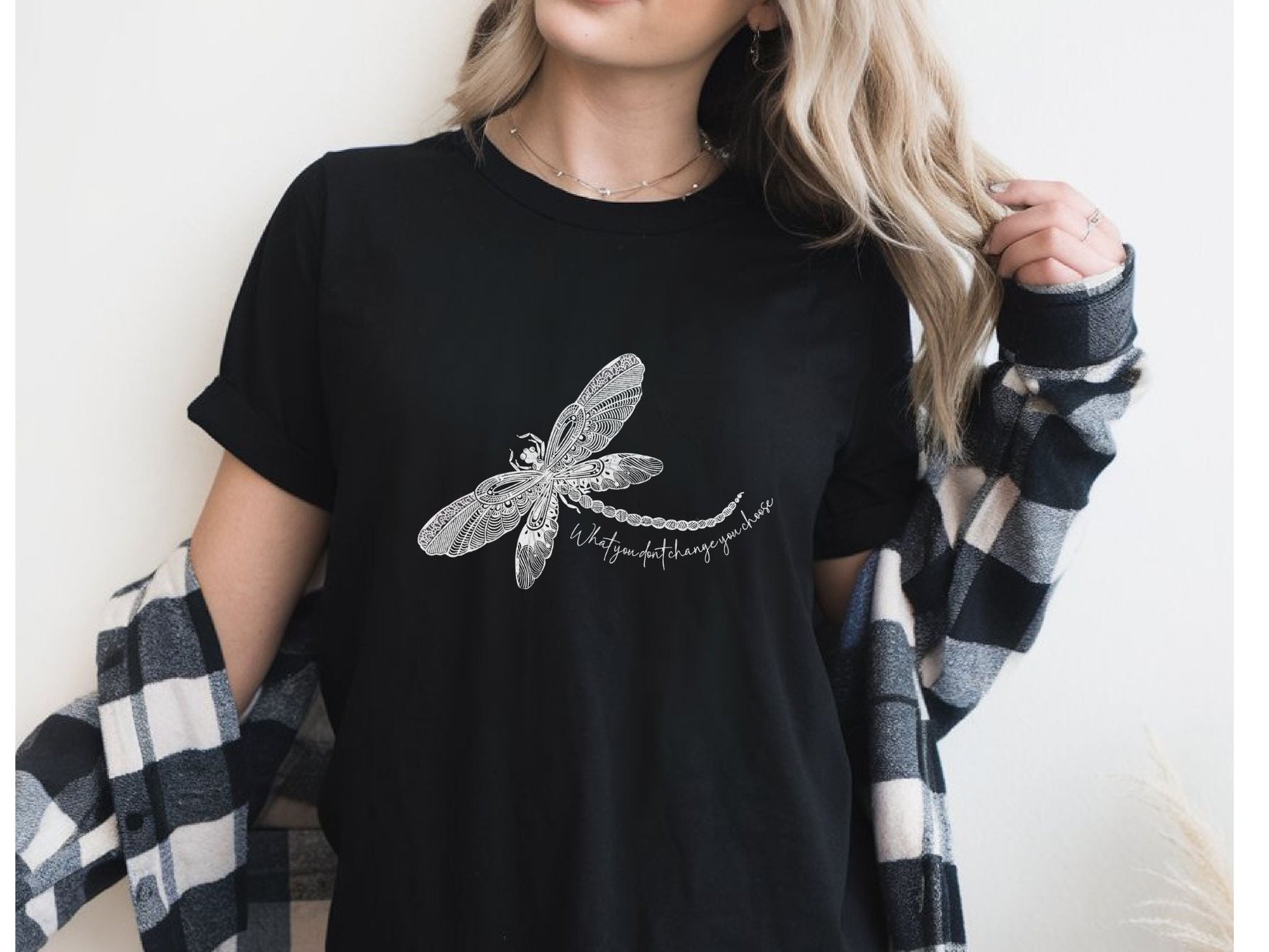 Dragonfly Affirmation T Shirt - C1717 Custom Graphic Soft style T Shirt - Solei Designs