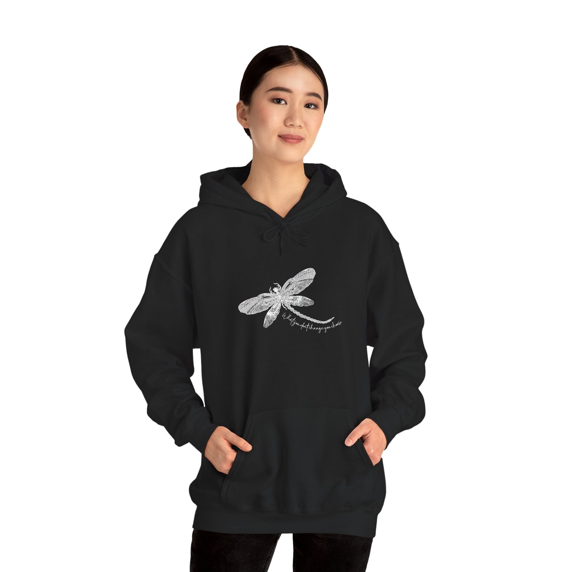 Dragonfly Hoodie - Hand - Drawn Dragonfly Illustration Pullover - Solei Designs