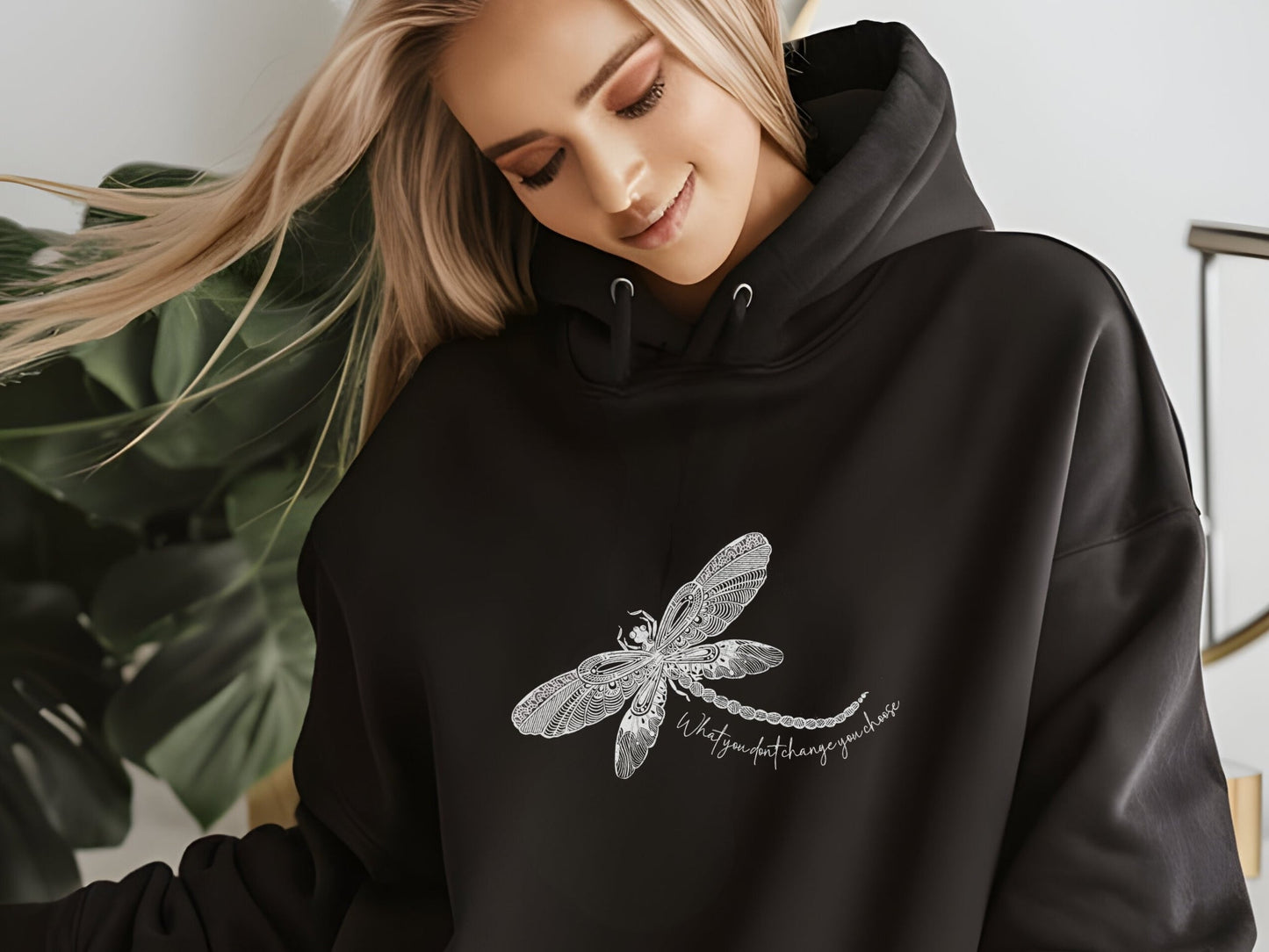 Dragonfly Hoodie - Hand - Drawn Dragonfly Illustration Pullover - Solei Designs