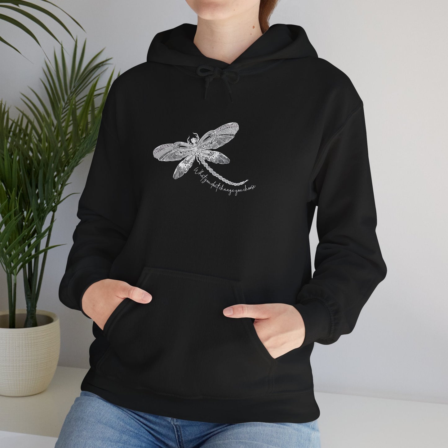 Dragonfly Hoodie - Hand - Drawn Dragonfly Illustration Pullover - Solei Designs