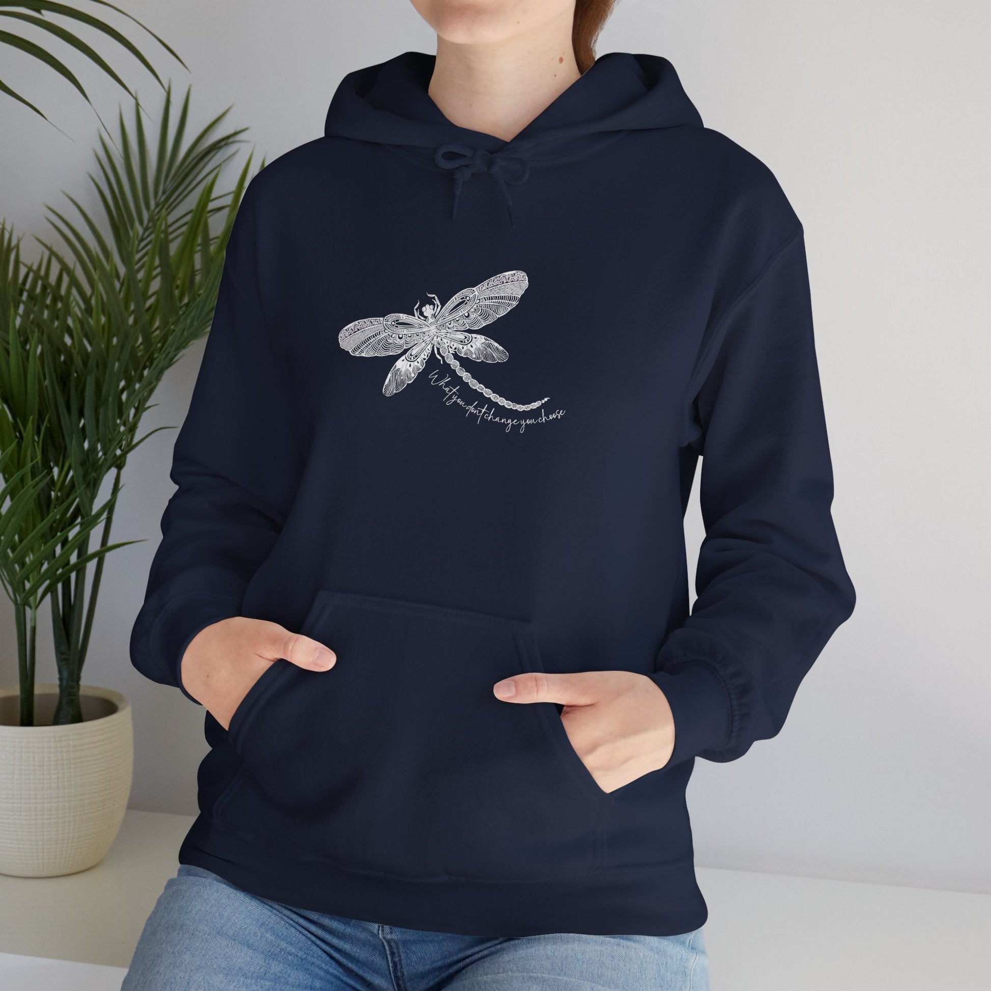 Dragonfly Hoodie - Hand - Drawn Dragonfly Illustration Pullover - Solei Designs