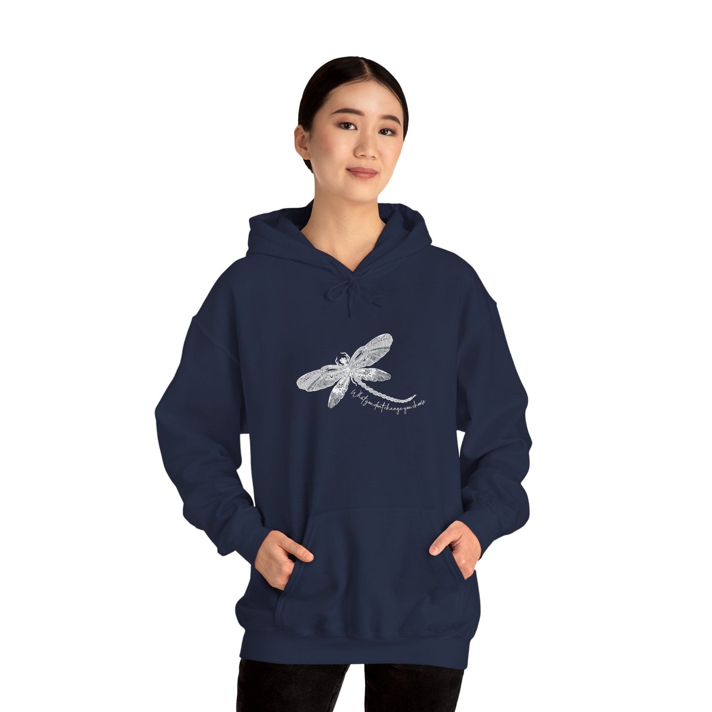 Dragonfly Hoodie - Hand - Drawn Dragonfly Illustration Pullover - Solei Designs