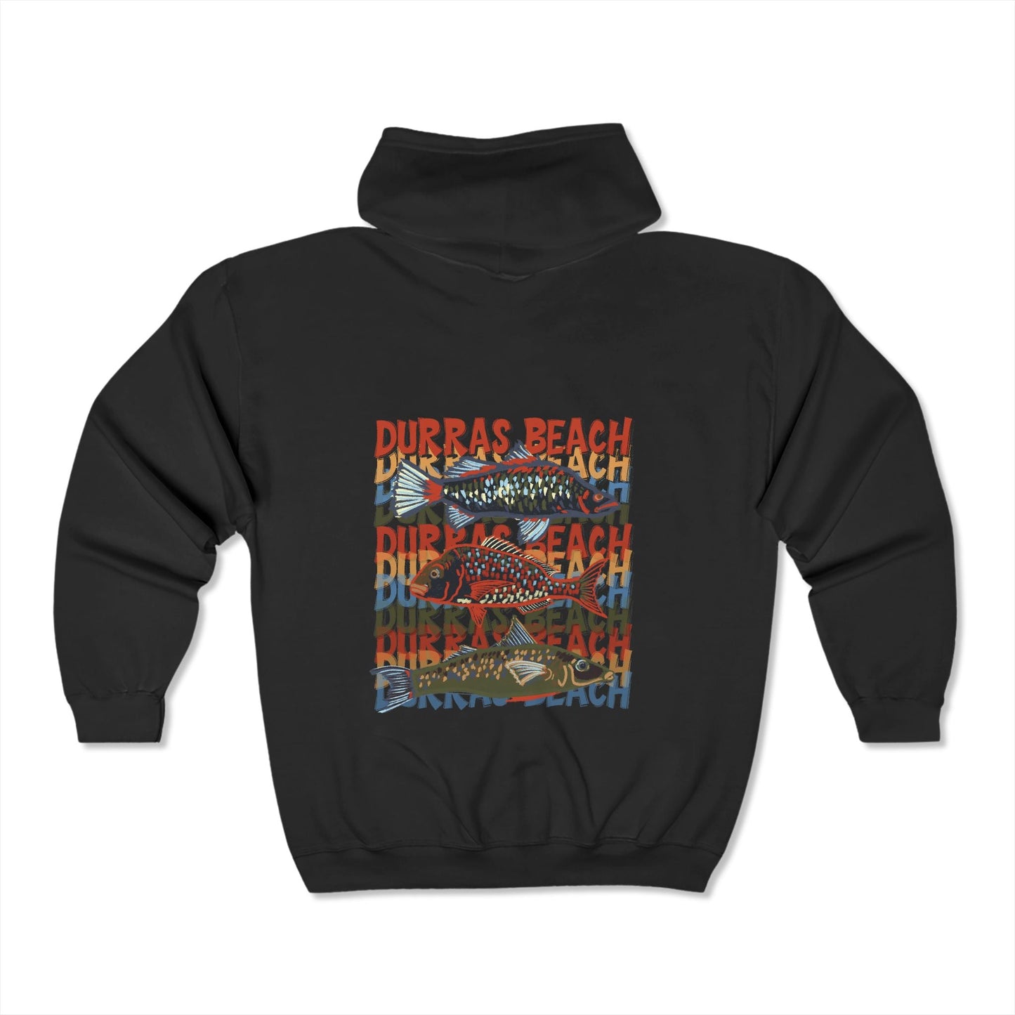 Durras Beach Fishing Hoodie - Unisex Heavy Blend Full Zip Sweatshirt - Solei Designs