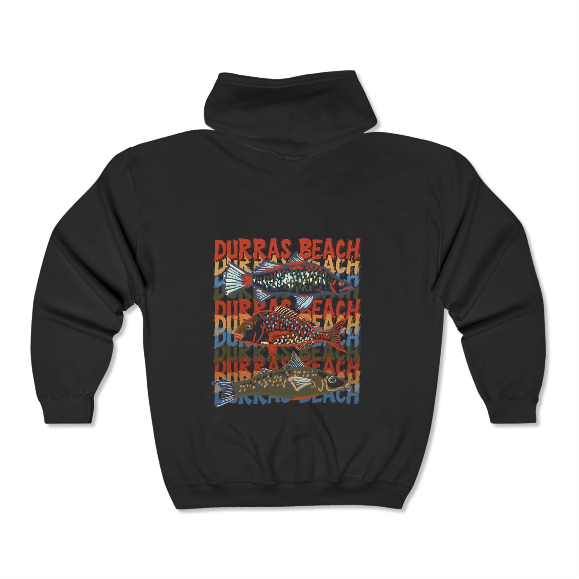 Durras Beach Fishing Hoodie - Unisex Heavy Blend Full Zip Sweatshirt - Solei Designs