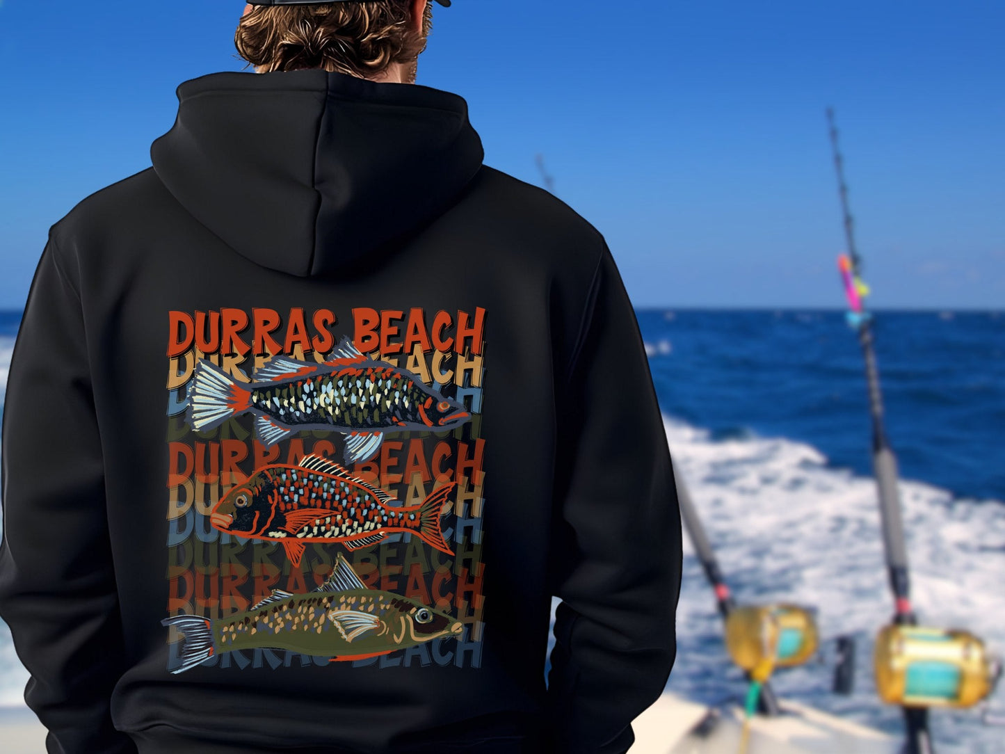 Durras Beach Fishing Hoodie - Unisex Heavy Blend Full Zip Sweatshirt - Solei Designs