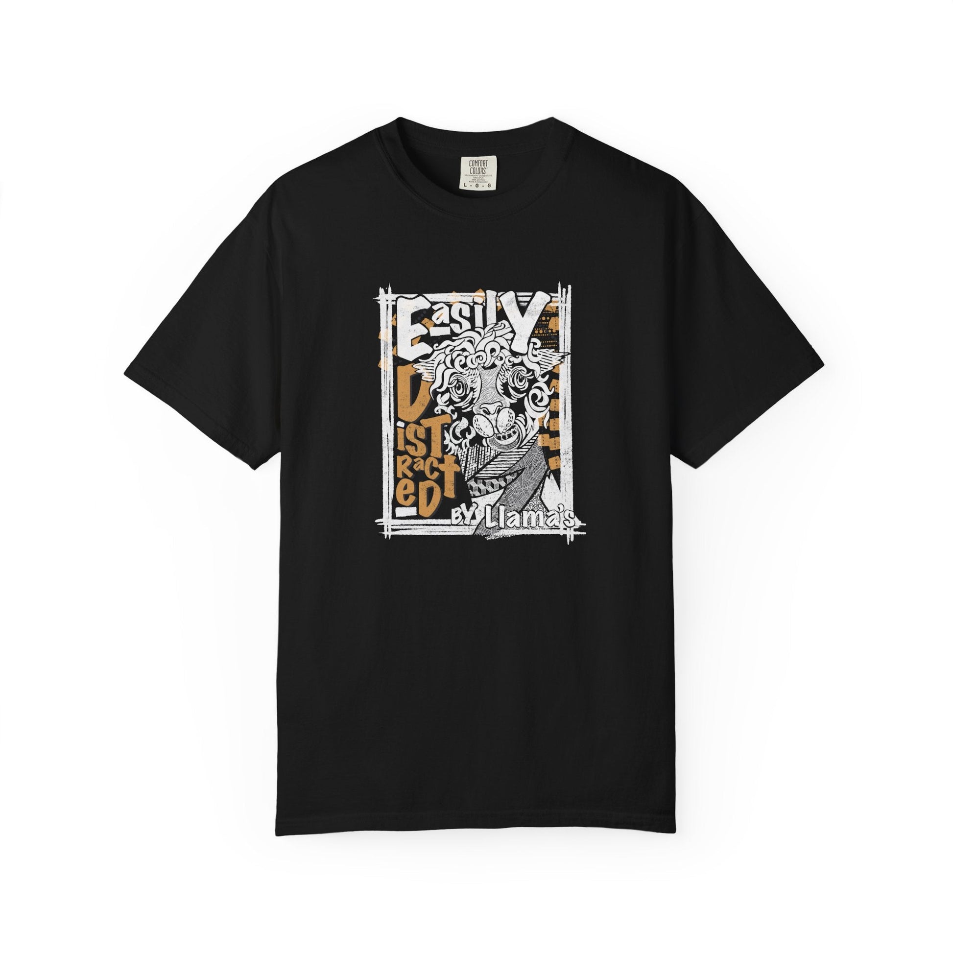 Easily Distracted by Llama's - C1717 Custom Graphic Soft style T Shirt - Solei Designs