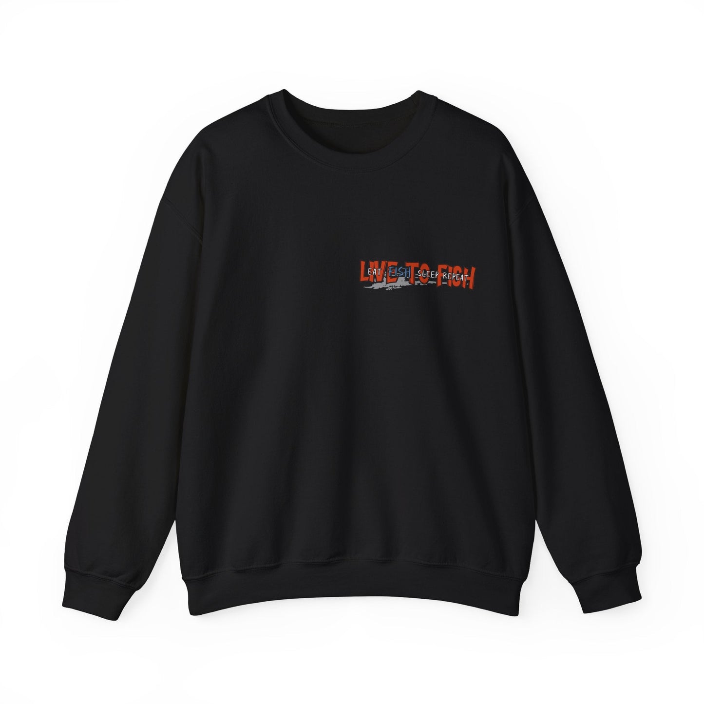 Fishing Lover's Crewneck Sweatshirt - 'Live to Fish' Design - Solei Designs