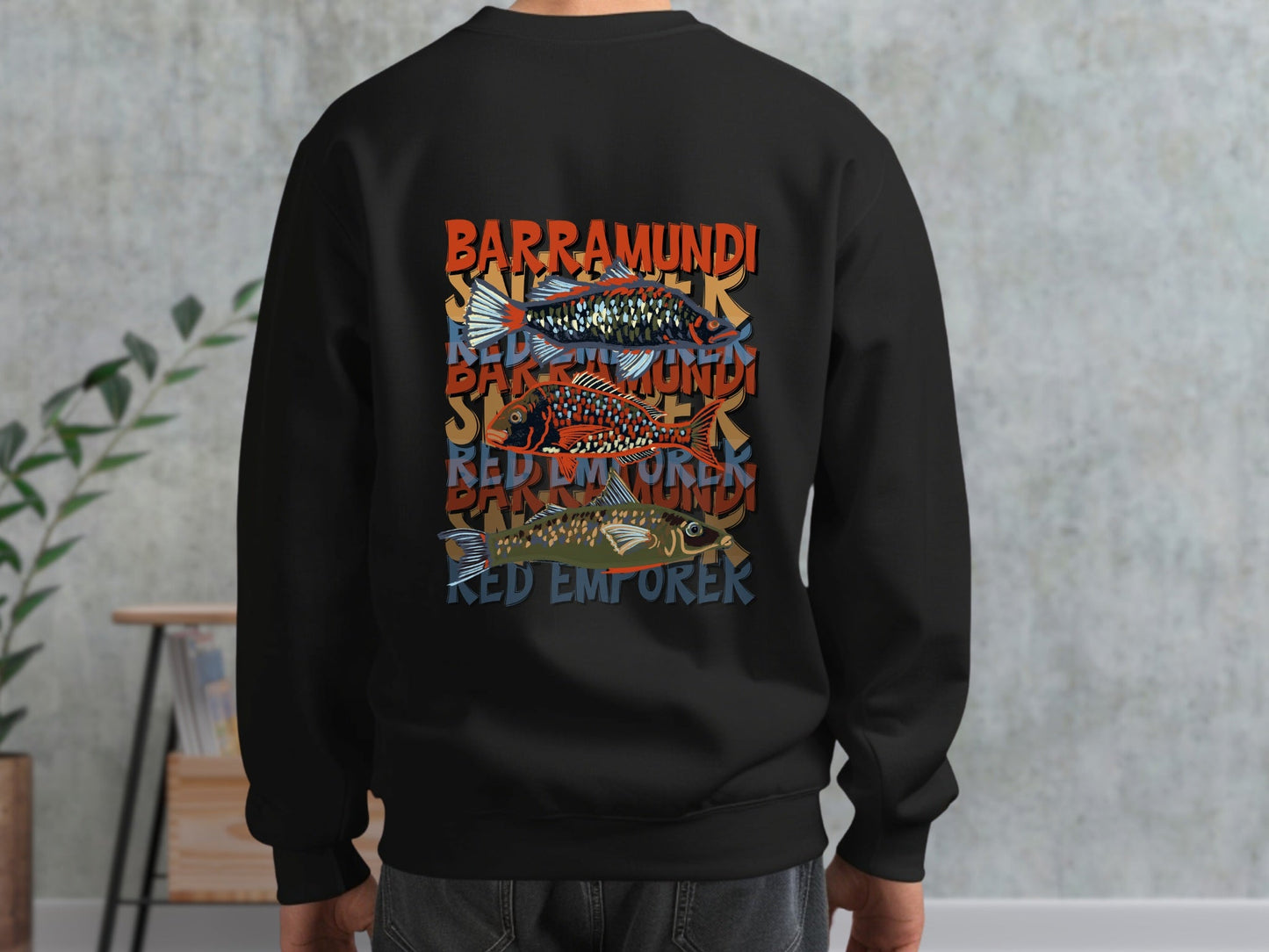 Fishing Lover's Crewneck Sweatshirt - 'Live to Fish' Design - Solei Designs