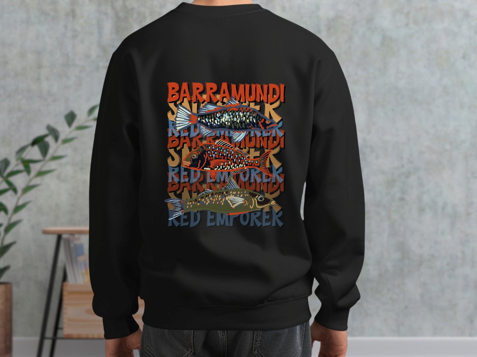 Fishing Lover's Crewneck Sweatshirt - 'Live to Fish' Design - Solei Designs