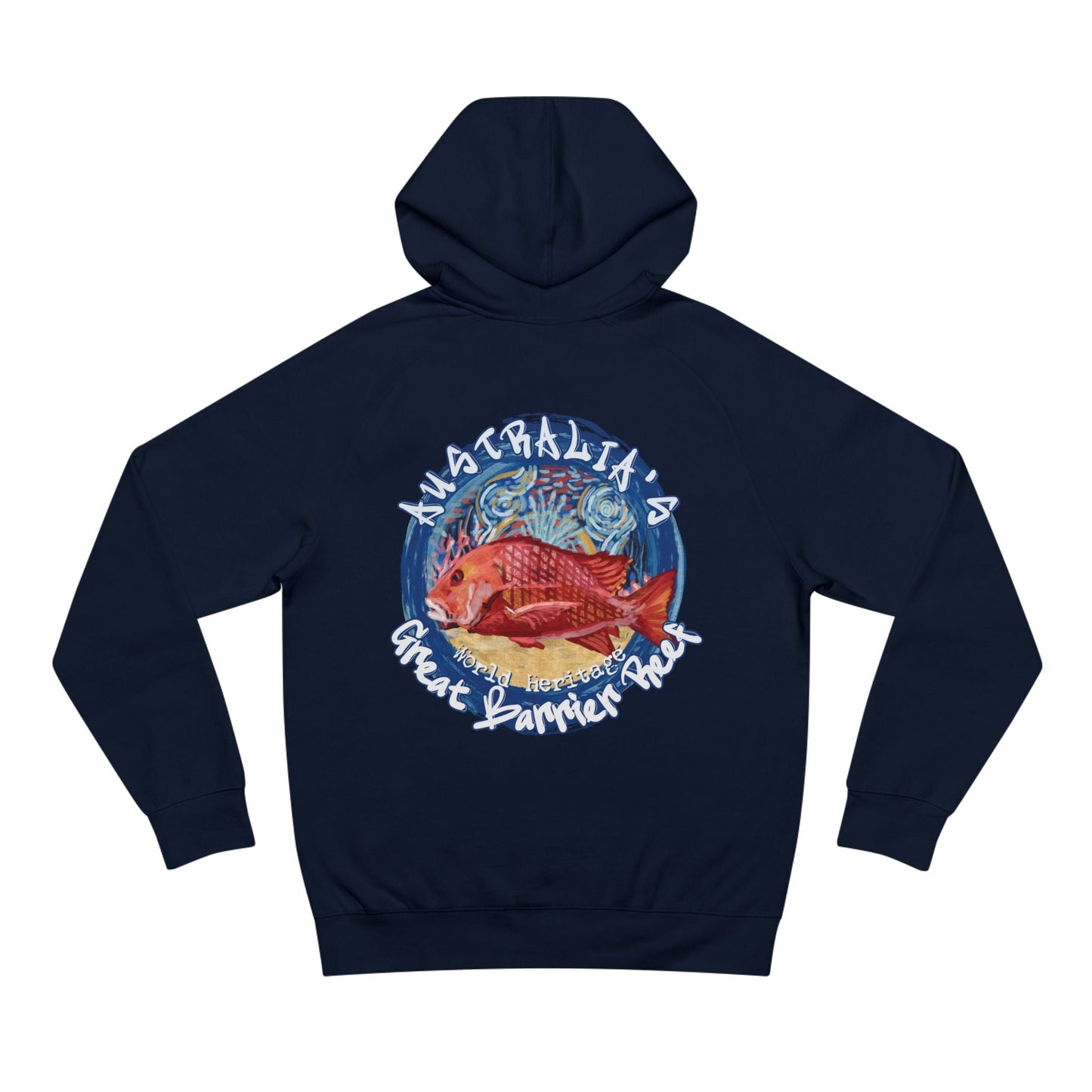 Great Barrier Reef custom hand crafted design - luxurious soft hoodie - Solei Designs