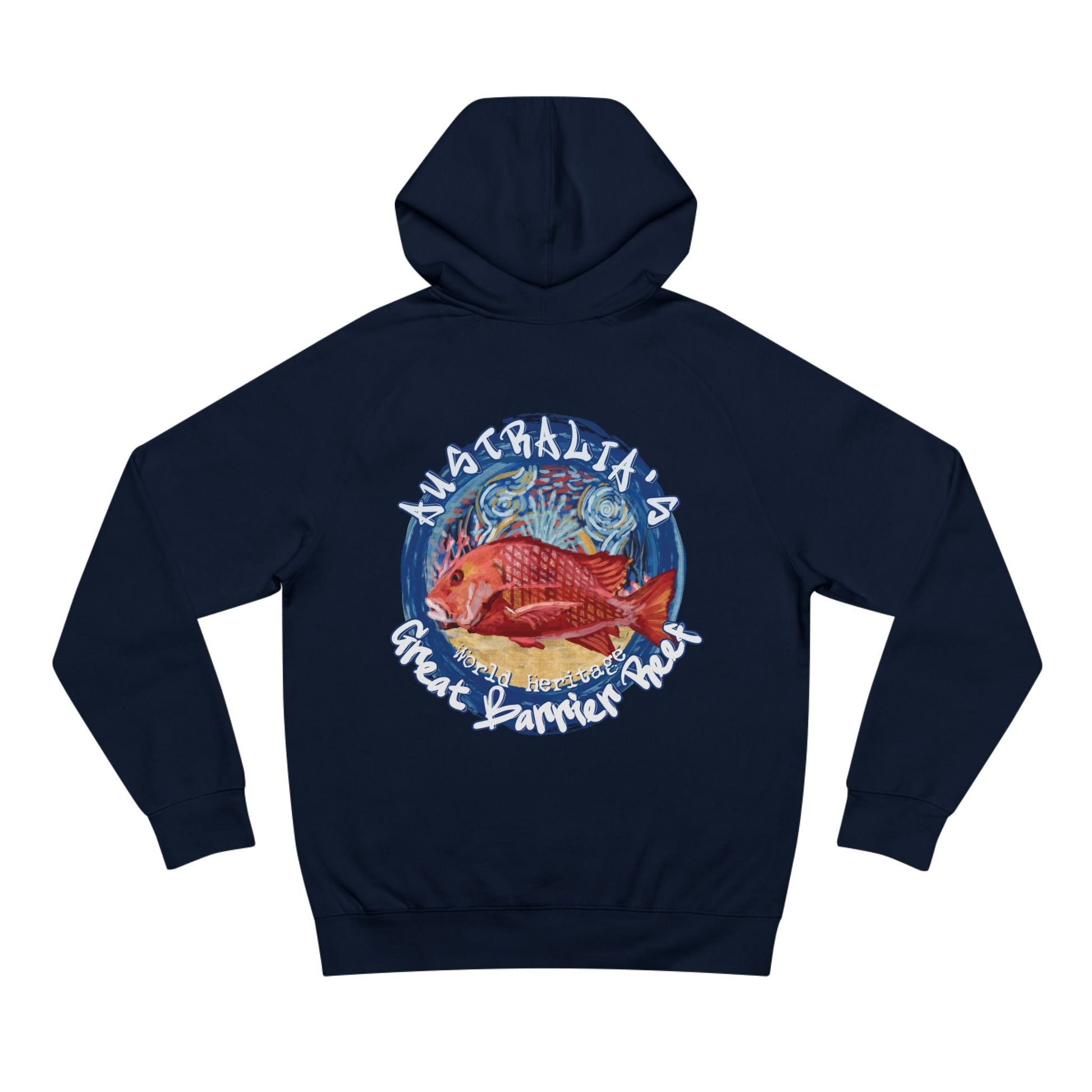 Great Barrier Reef custom hand crafted design - luxurious soft hoodie - Solei Designs