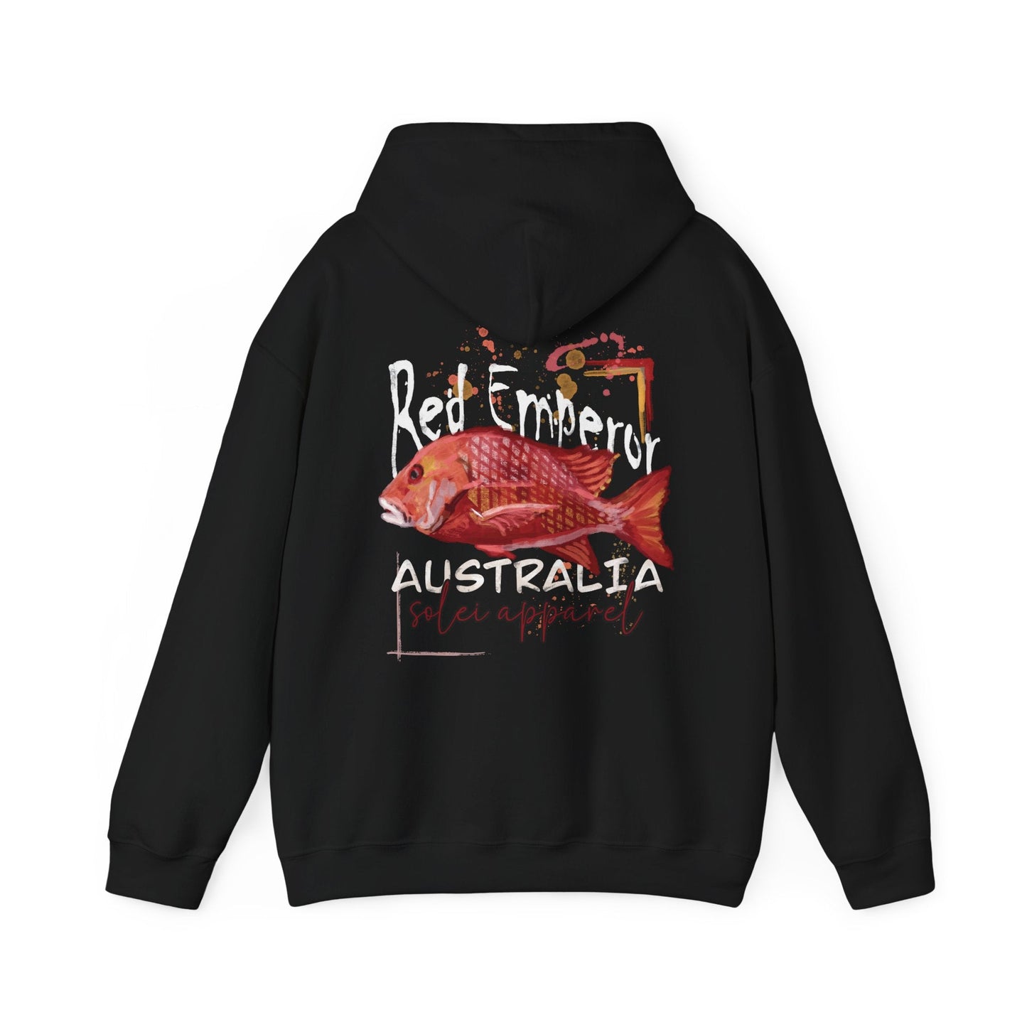 Heavy Blend Hoodie - Hand drawn artwork - Red Emperor Fish Australian design - Solei Designs