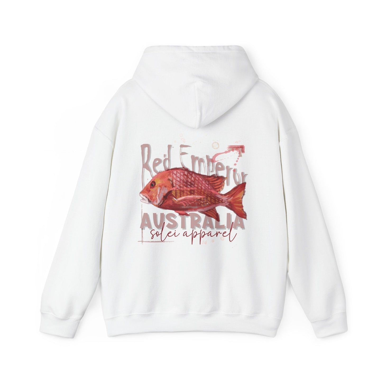 Heavy Blend Hoodie - Hand drawn artwork - Red Emperor Fish Australian design - Solei Designs