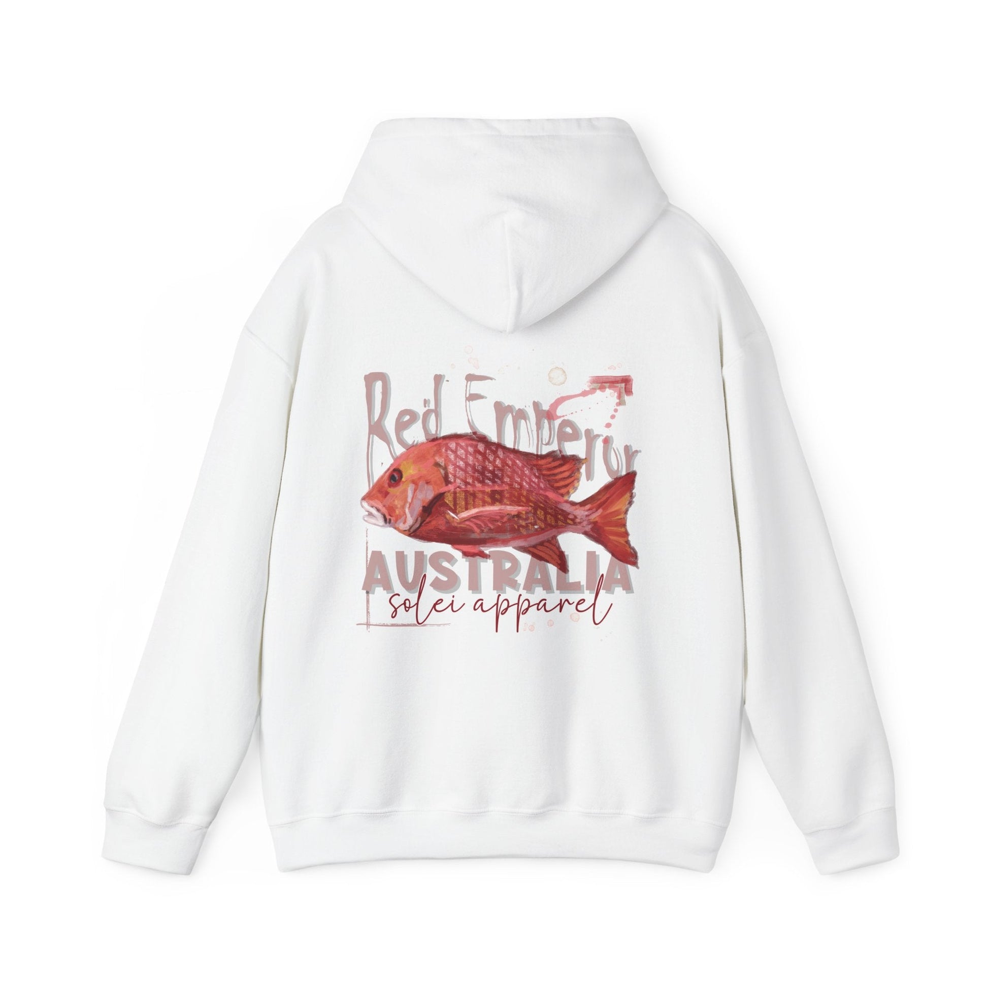 Heavy Blend Hoodie - Hand drawn artwork - Red Emperor Fish Australian design - Solei Designs