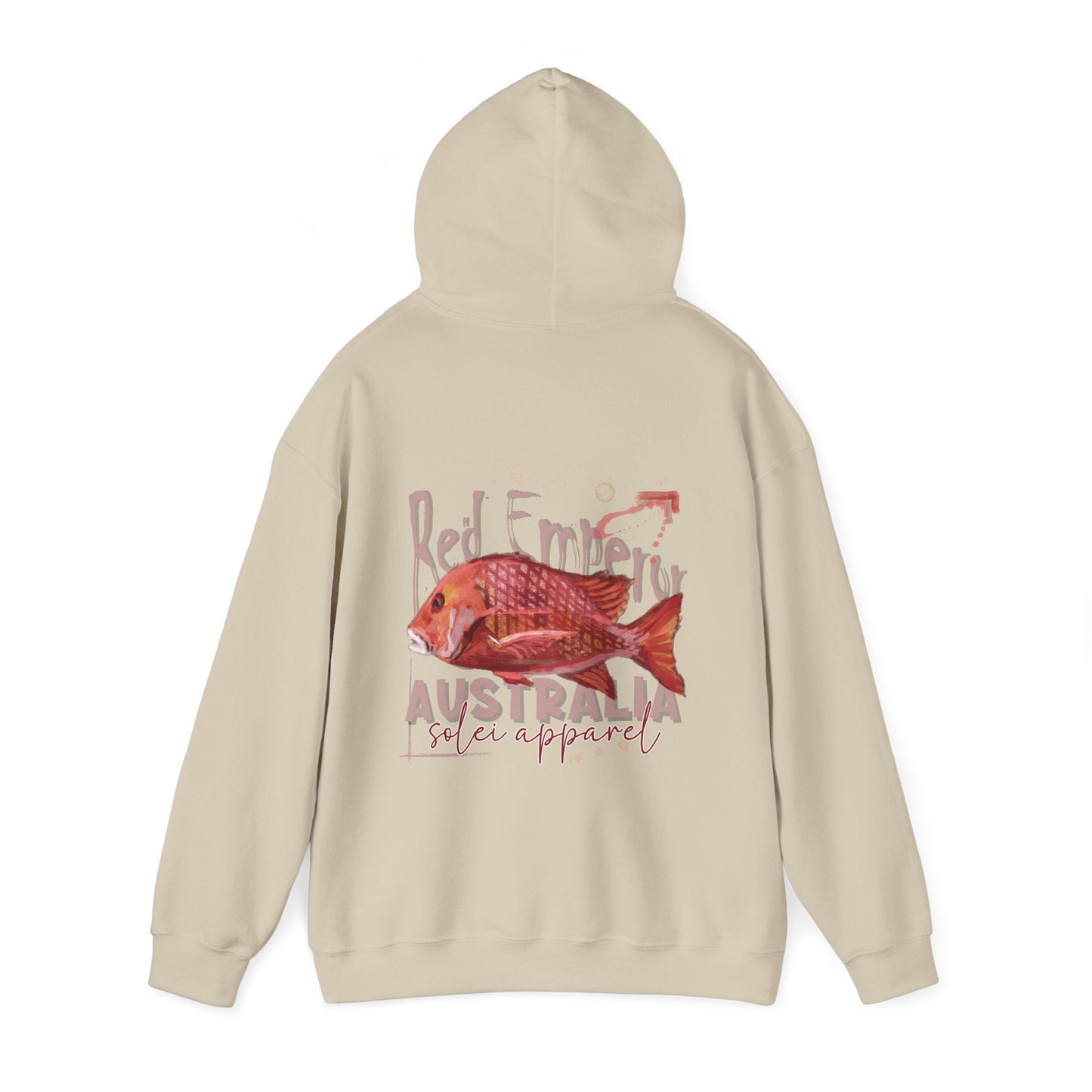 Heavy Blend Hoodie - Hand drawn artwork - Red Emperor Fish Australian design - Solei Designs