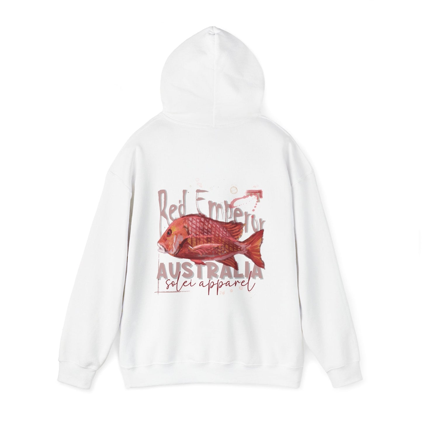 Heavy Blend Hoodie - Hand drawn artwork - Red Emperor Fish Australian design - Solei Designs