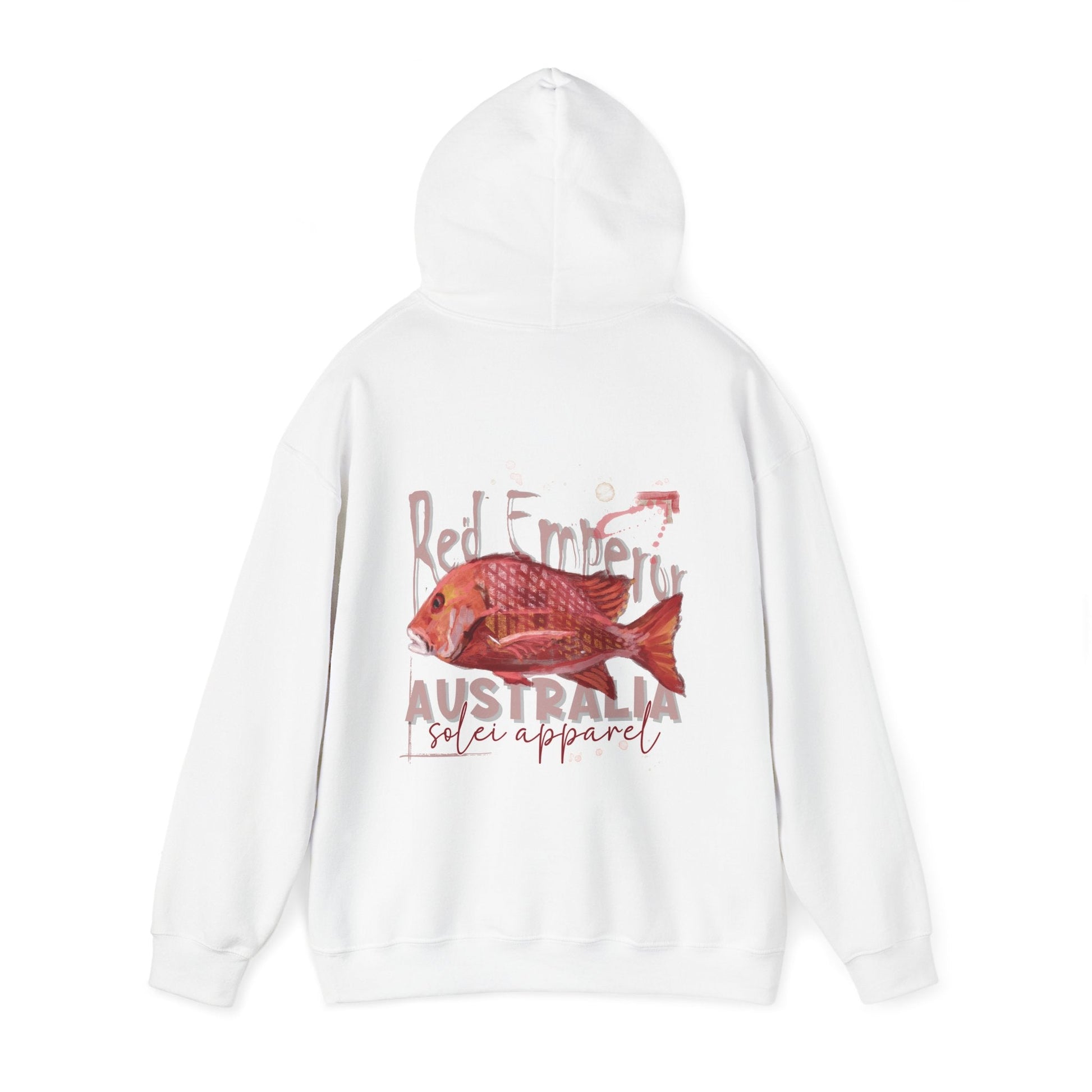 Heavy Blend Hoodie - Hand drawn artwork - Red Emperor Fish Australian design - Solei Designs