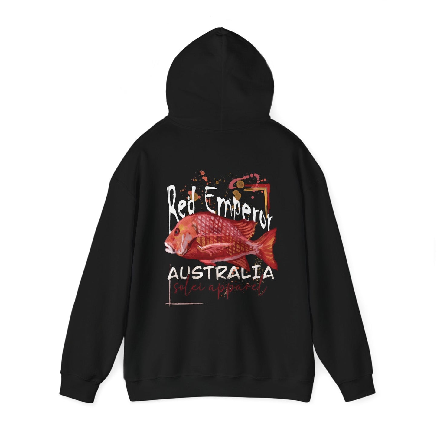 Heavy Blend Hoodie - Hand drawn artwork - Red Emperor Fish Australian design - Solei Designs