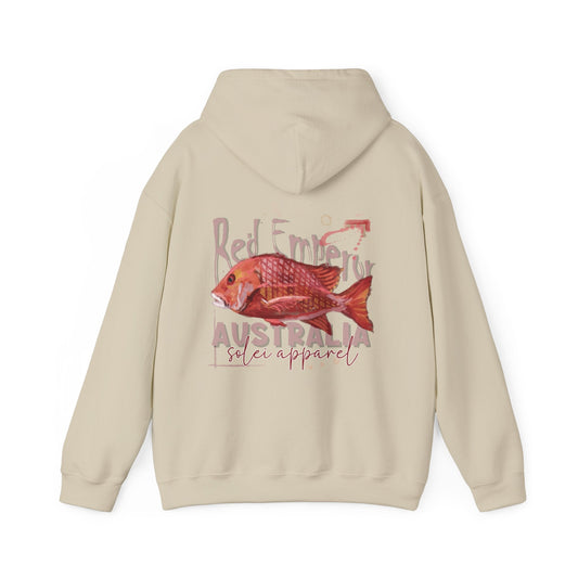 Heavy Blend Hoodie - Hand drawn artwork - Red Emperor Fish Australian design - Solei Designs