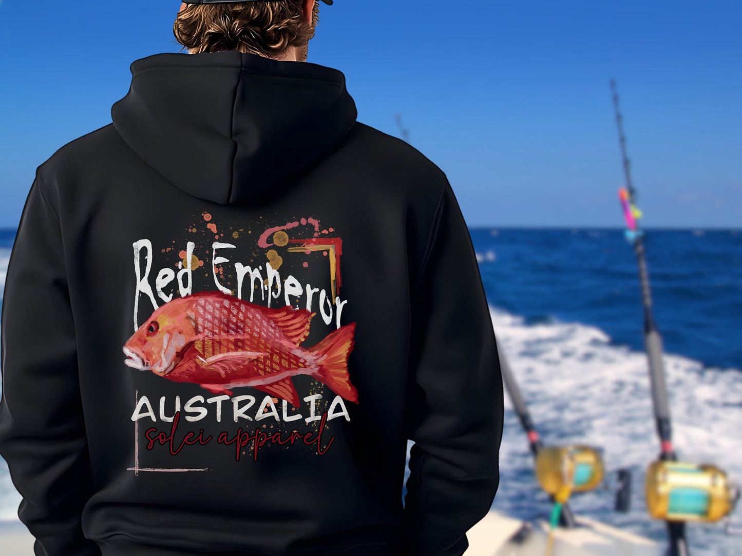Red Emperor Fish Soft Comfy Hoodie - AS Color 5101 - 80% Cotton - Solei Designs