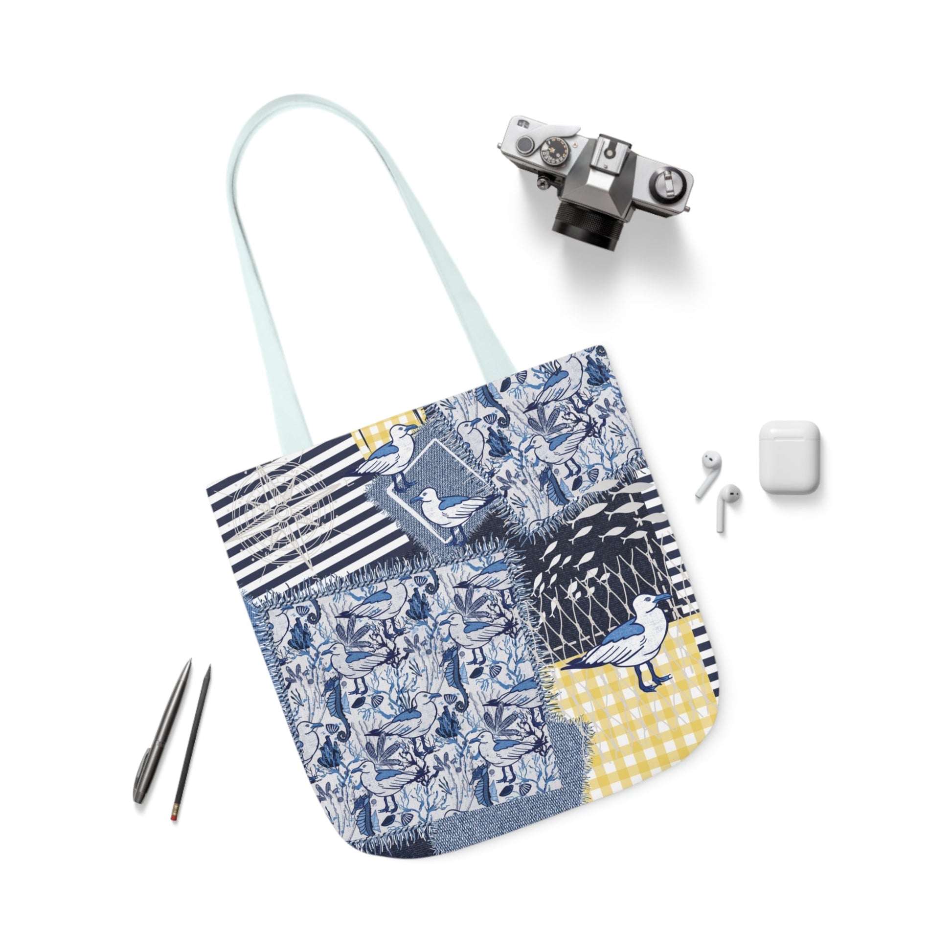 Sea Breeze custom design Tote Bag - Hand drawn artwork & custom text available - Solei Designs