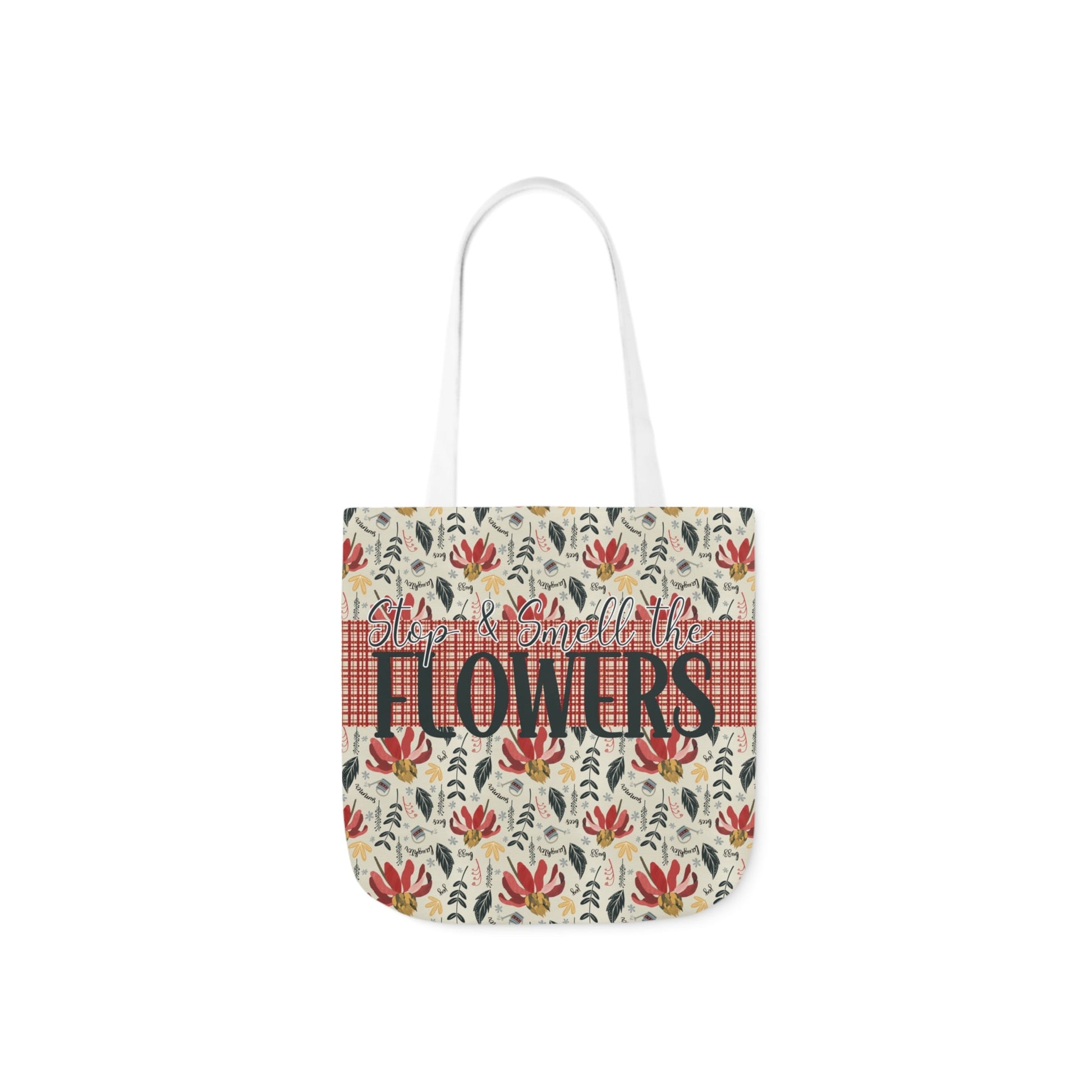 Stop and Smell the Flowers - Canvas Tote Bag with hand drawn artwork - Solei Designs