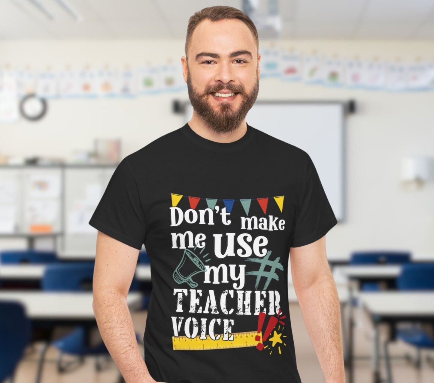 Teacher Tee’s - Australian designed and printed, slogan t shirt - Don't make me use my teacher voice- Solei Designs