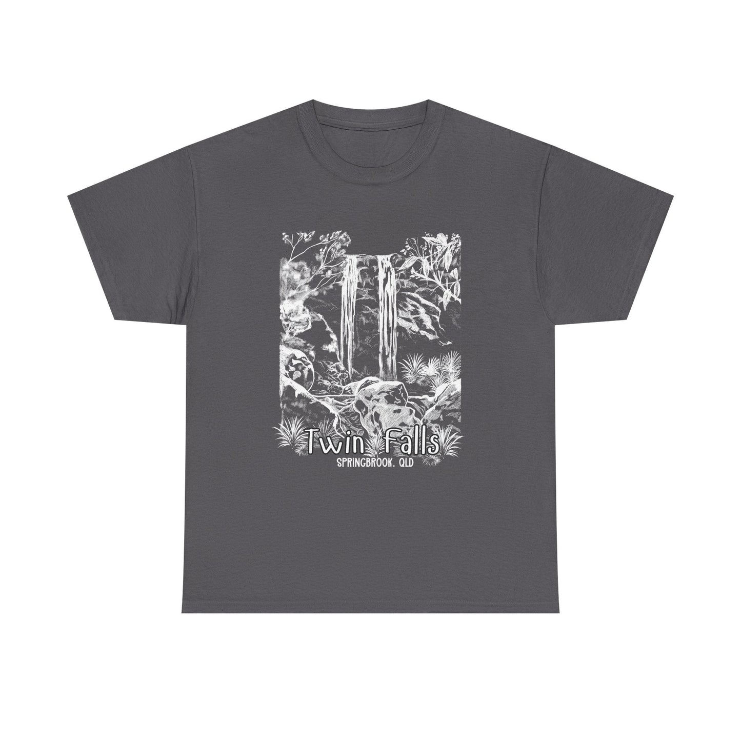Twin Falls Springbrook QLD custom designed Australian souvenir t shirt - Solei Designs