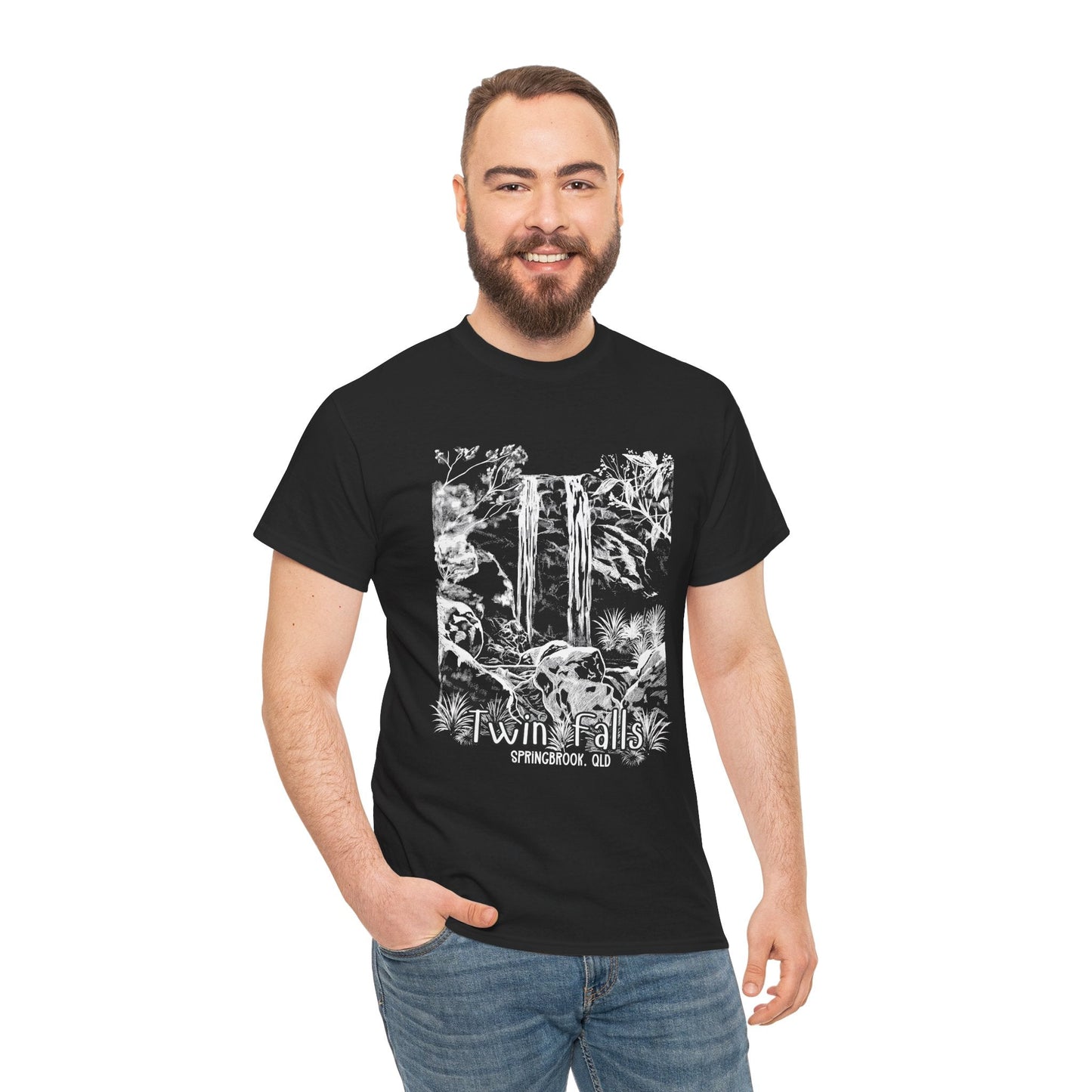 Twin Falls Springbrook QLD custom designed Australian souvenir t shirt - Solei Designs
