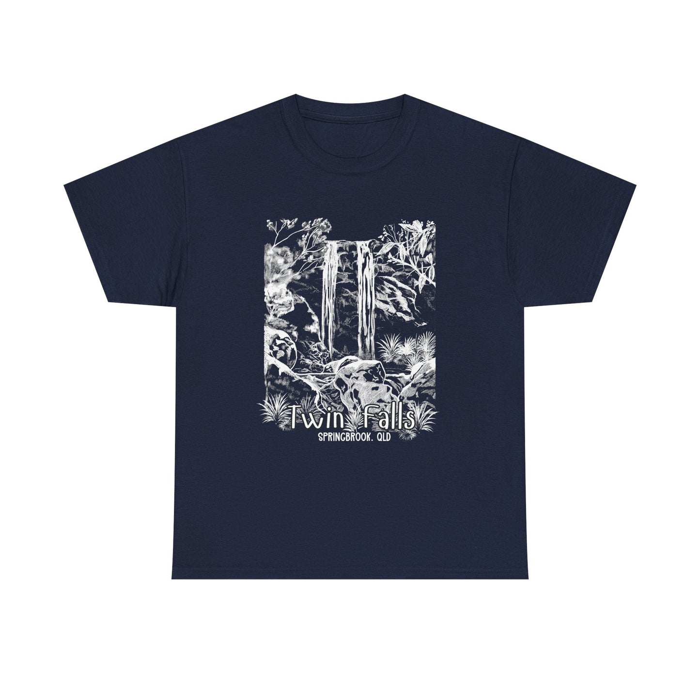 Twin Falls Springbrook QLD custom designed Australian souvenir t shirt - Solei Designs