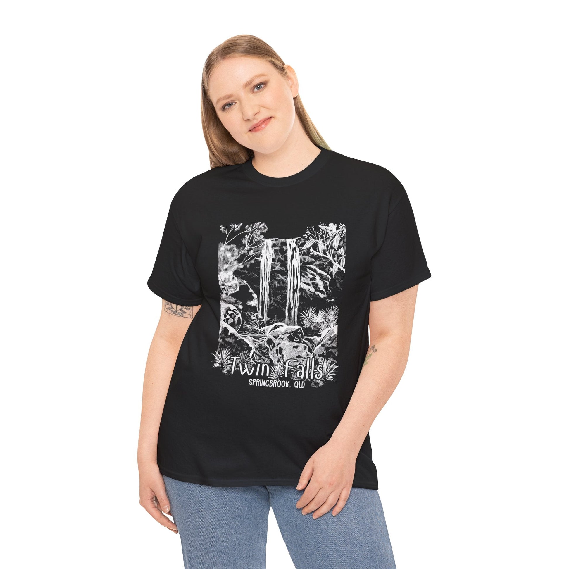 Twin Falls Springbrook QLD custom designed Australian souvenir t shirt - Solei Designs