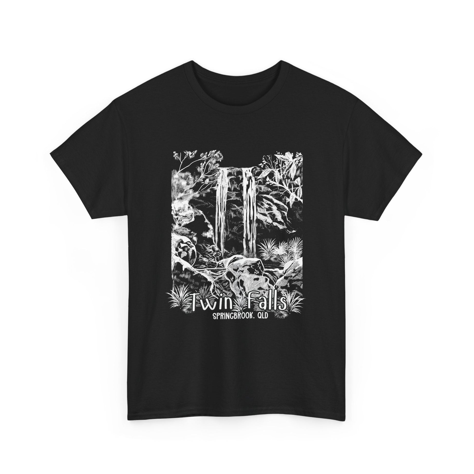 Twin Falls Springbrook QLD custom designed Australian souvenir t shirt - Solei Designs