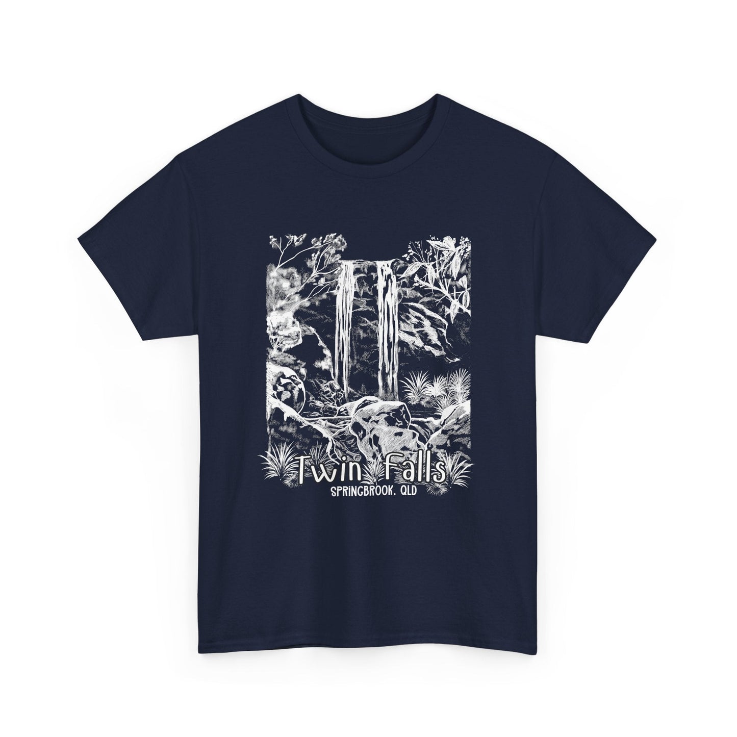 Twin Falls Springbrook QLD custom designed Australian souvenir t shirt - Solei Designs